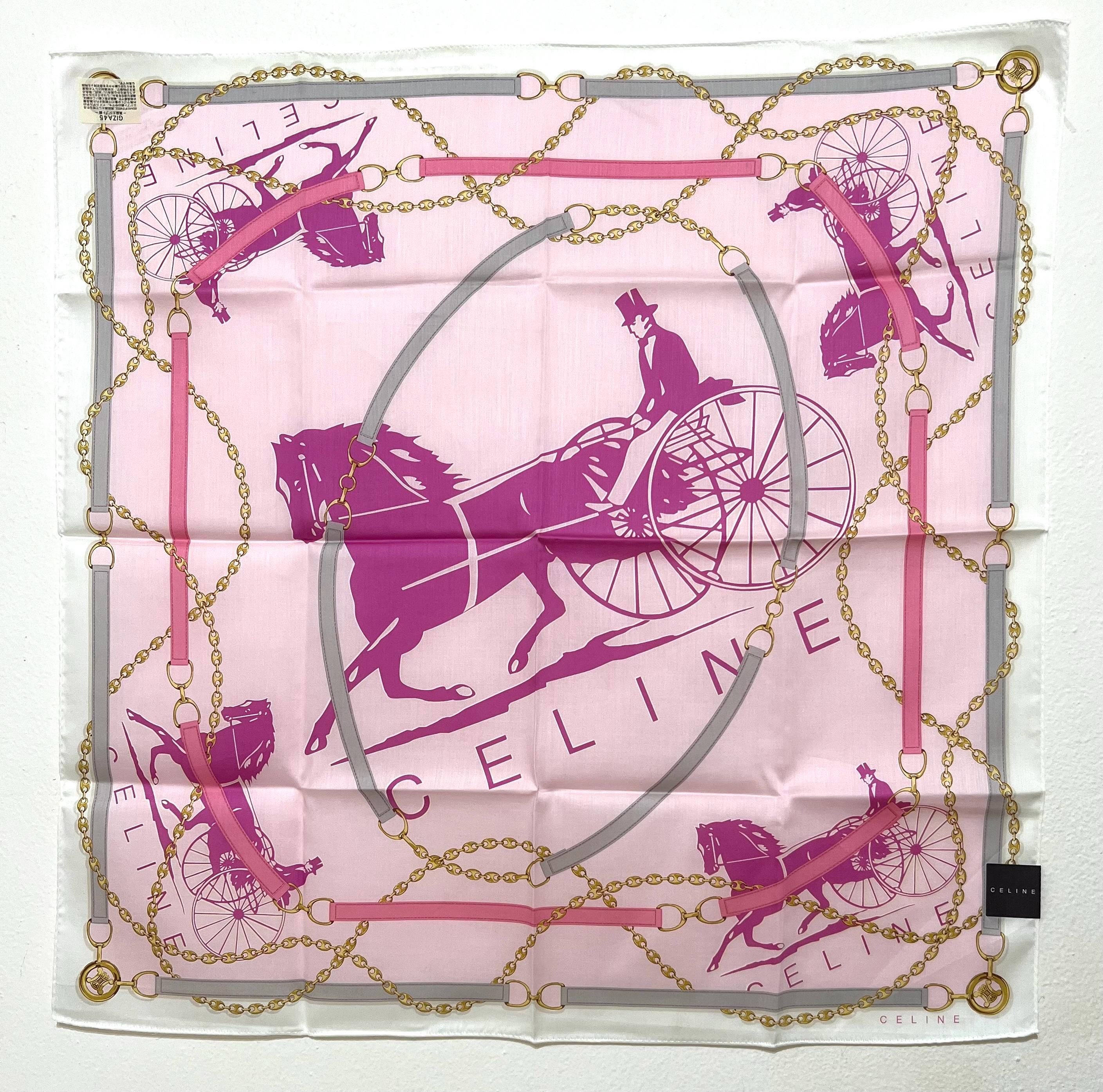 Brand New Vintage Celine Cotton Scarf 57x60cm | 100% Cotton | Handkerchief