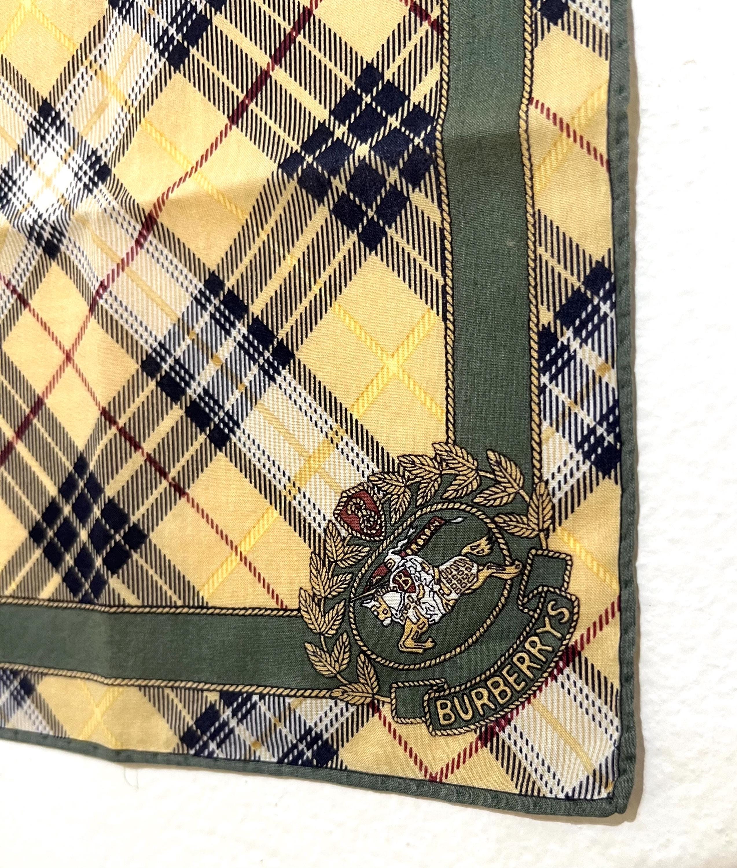 Like New Burberrys Scarf – “S” Label, 100% Cotton, 45x 45cm