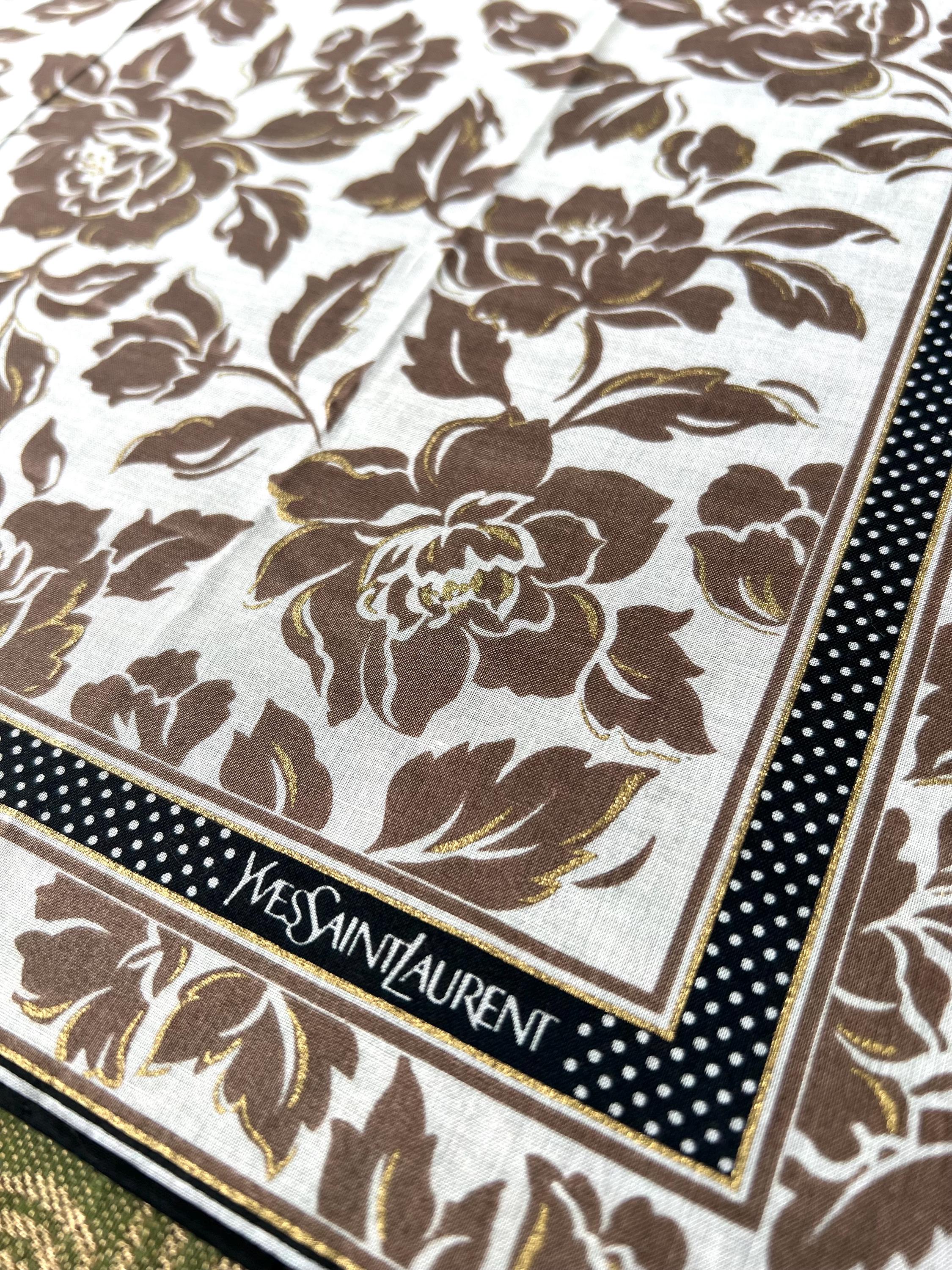 Vintage Yves Saint Laurent Scarf | 48*49cm |100% Cotton Neckerchief
