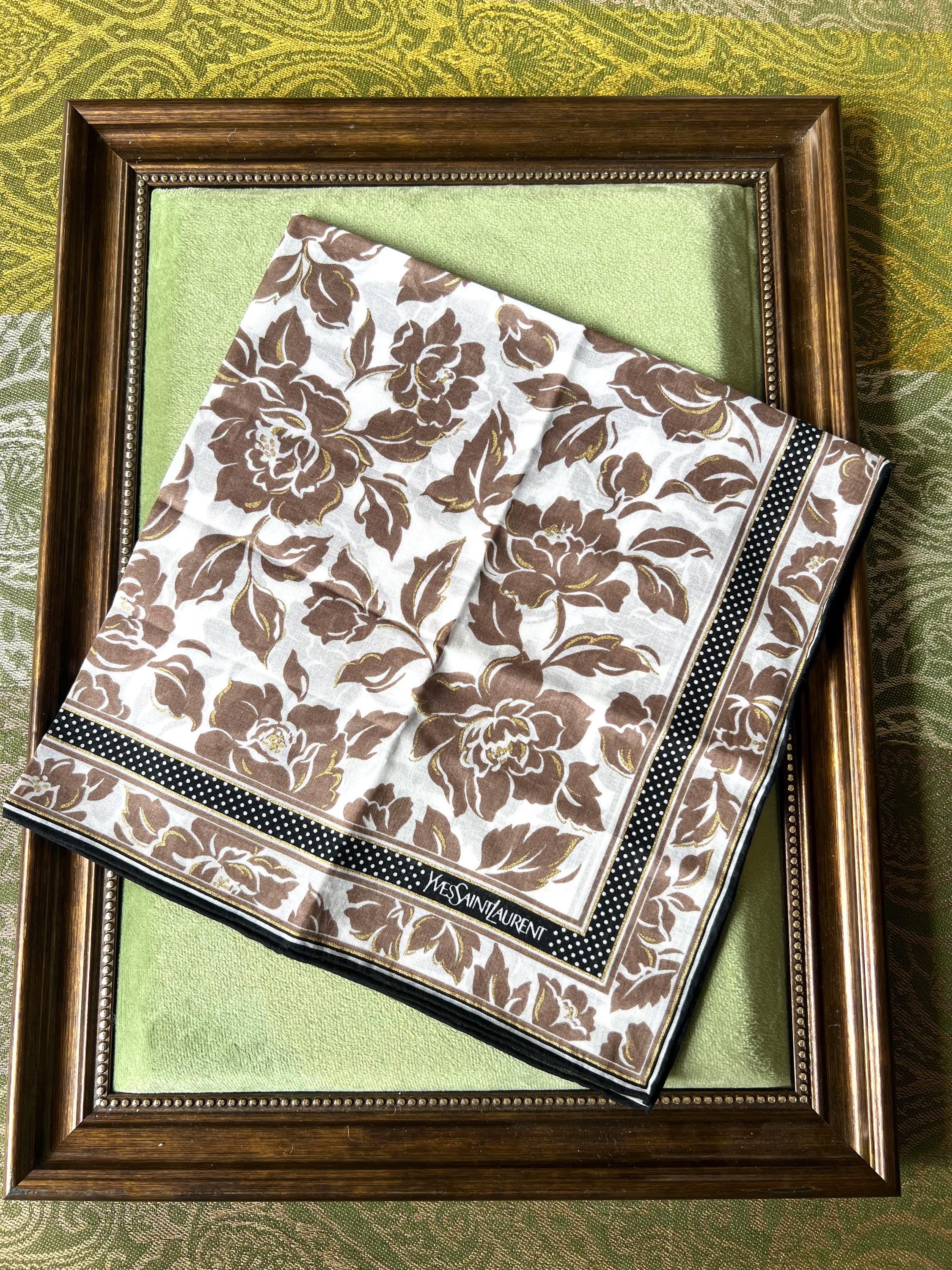 Vintage Yves Saint Laurent Scarf | 48*49cm |100% Cotton Neckerchief
