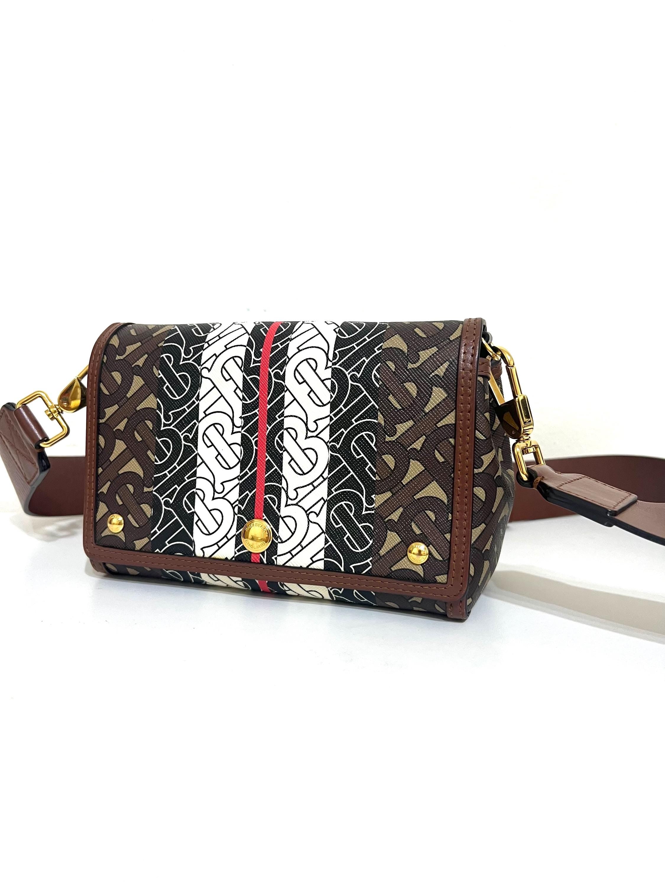 Authentic Burberry TB Monogram Shoulder Bag - Brown Icon Stripe Crossbody