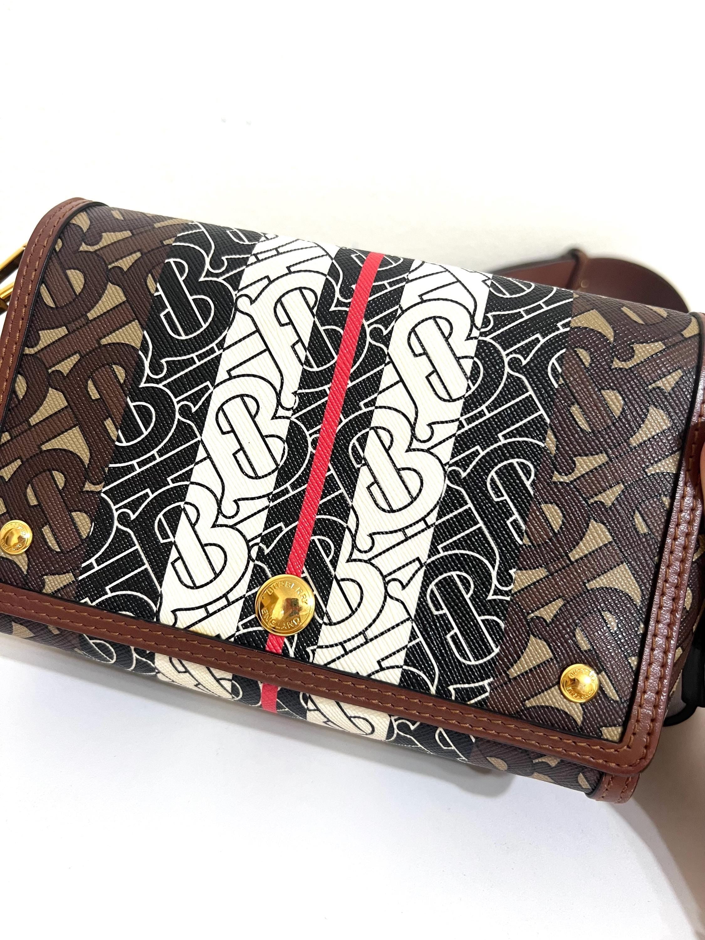 Authentic Burberry TB Monogram Shoulder Bag - Brown Icon Stripe Crossbody