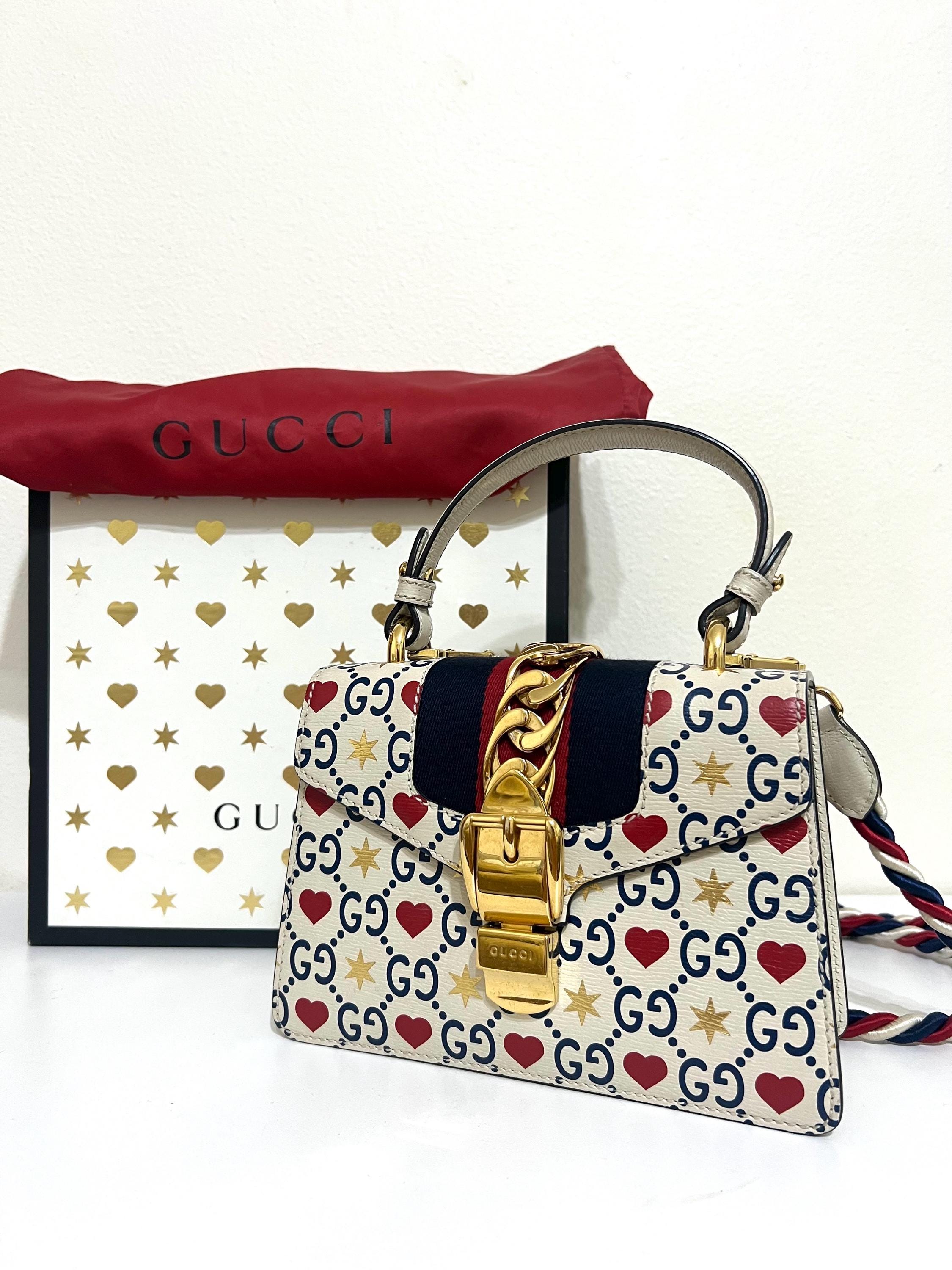 Authentic Gucci Sylvie Small Top Handle Bag - Valentine's Edition - Includes Crossbody Strap