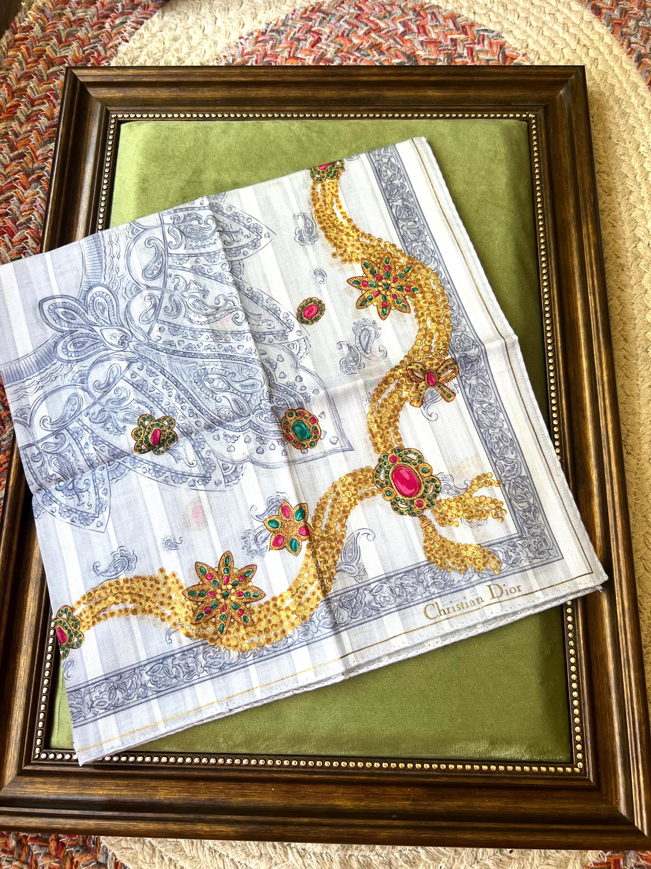 Brand New Vintage Christian Dior Cotton Scarf - 48x50cm