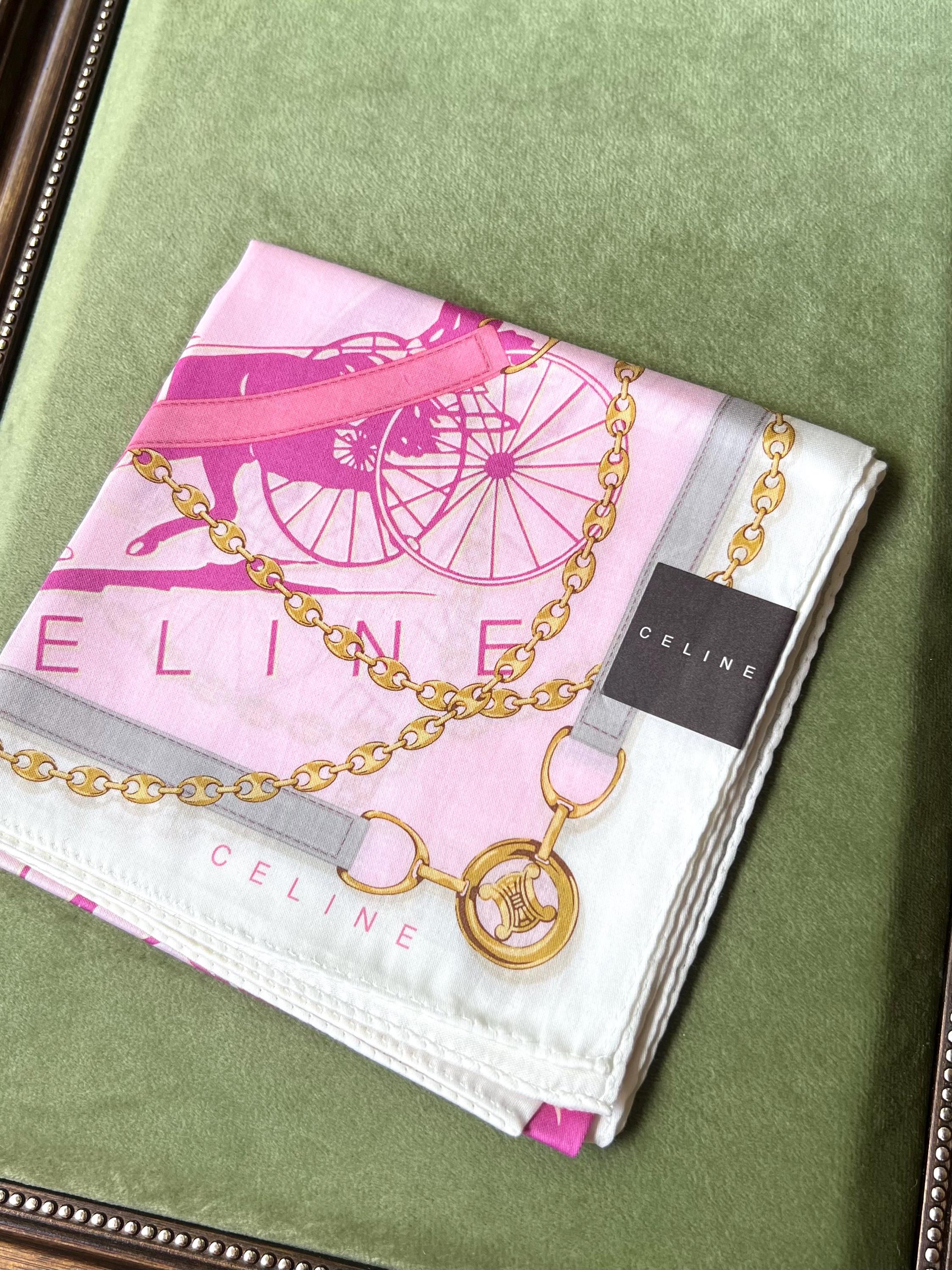 Brand New Vintage Celine Cotton Scarf 57x60cm | 100% Cotton | Handkerchief