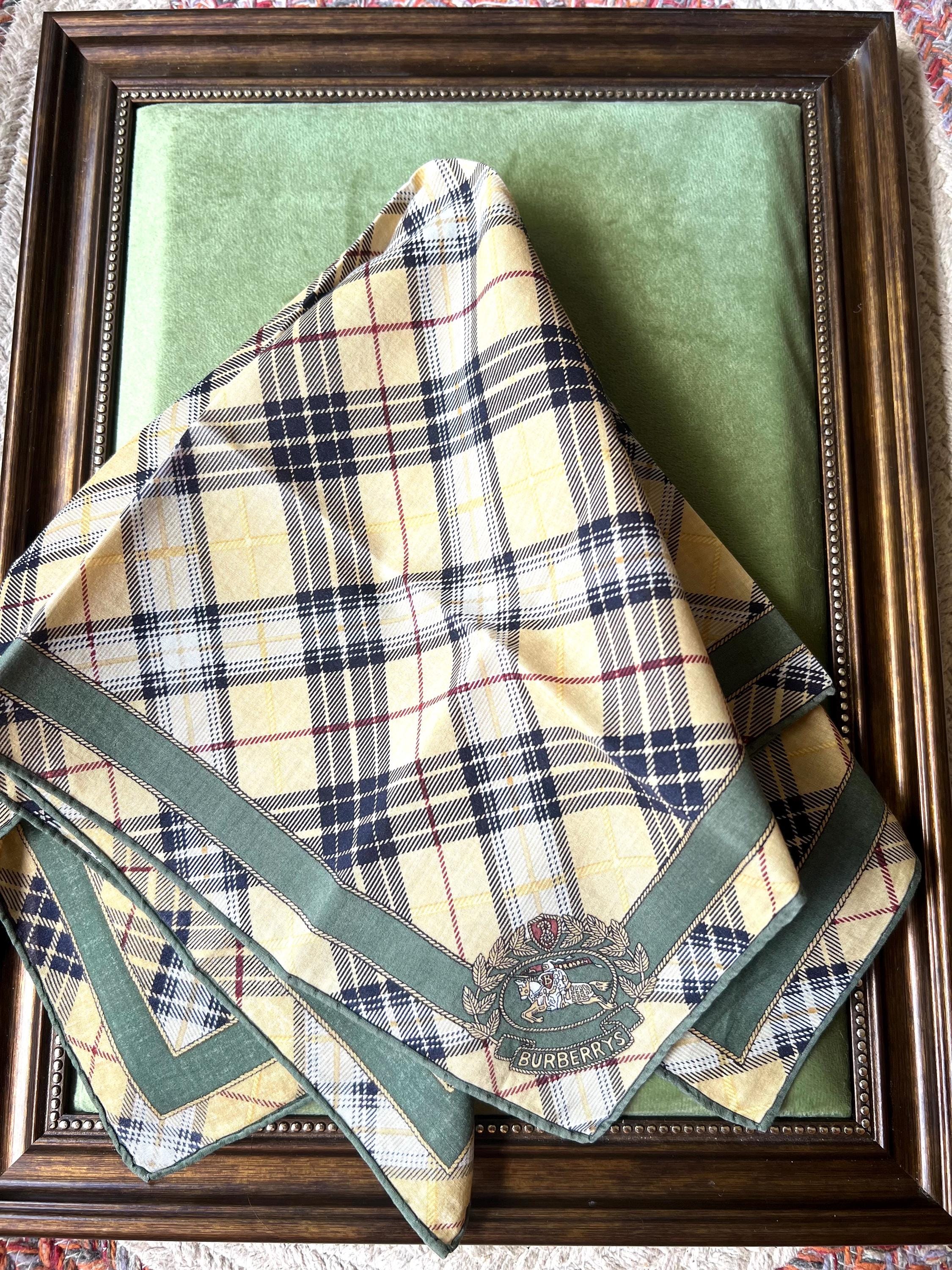 Like New Burberrys Scarf – “S” Label, 100% Cotton, 45x 45cm