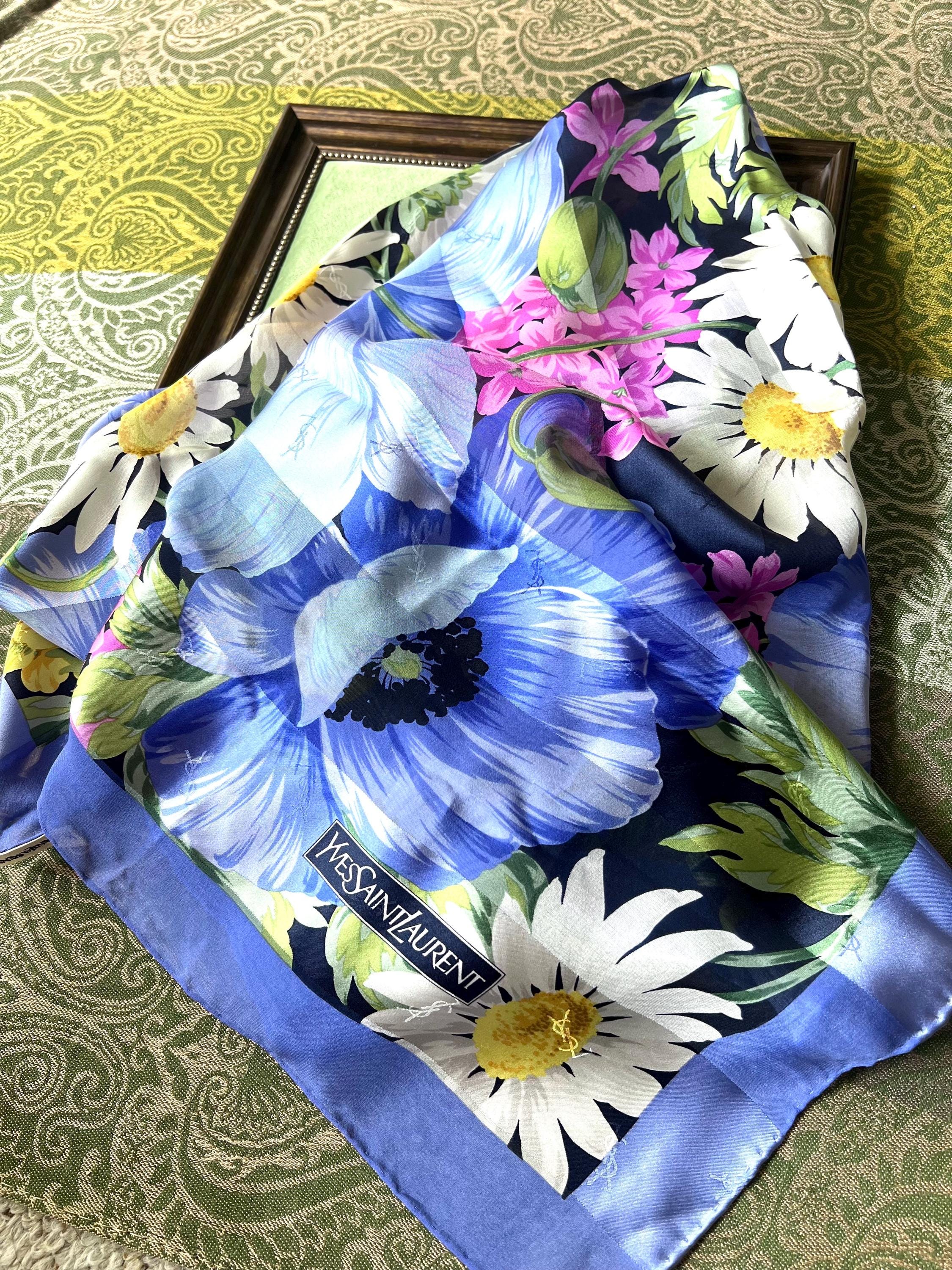 Vintage Yves Saint Laurent Silk Scarf – 87x87cm