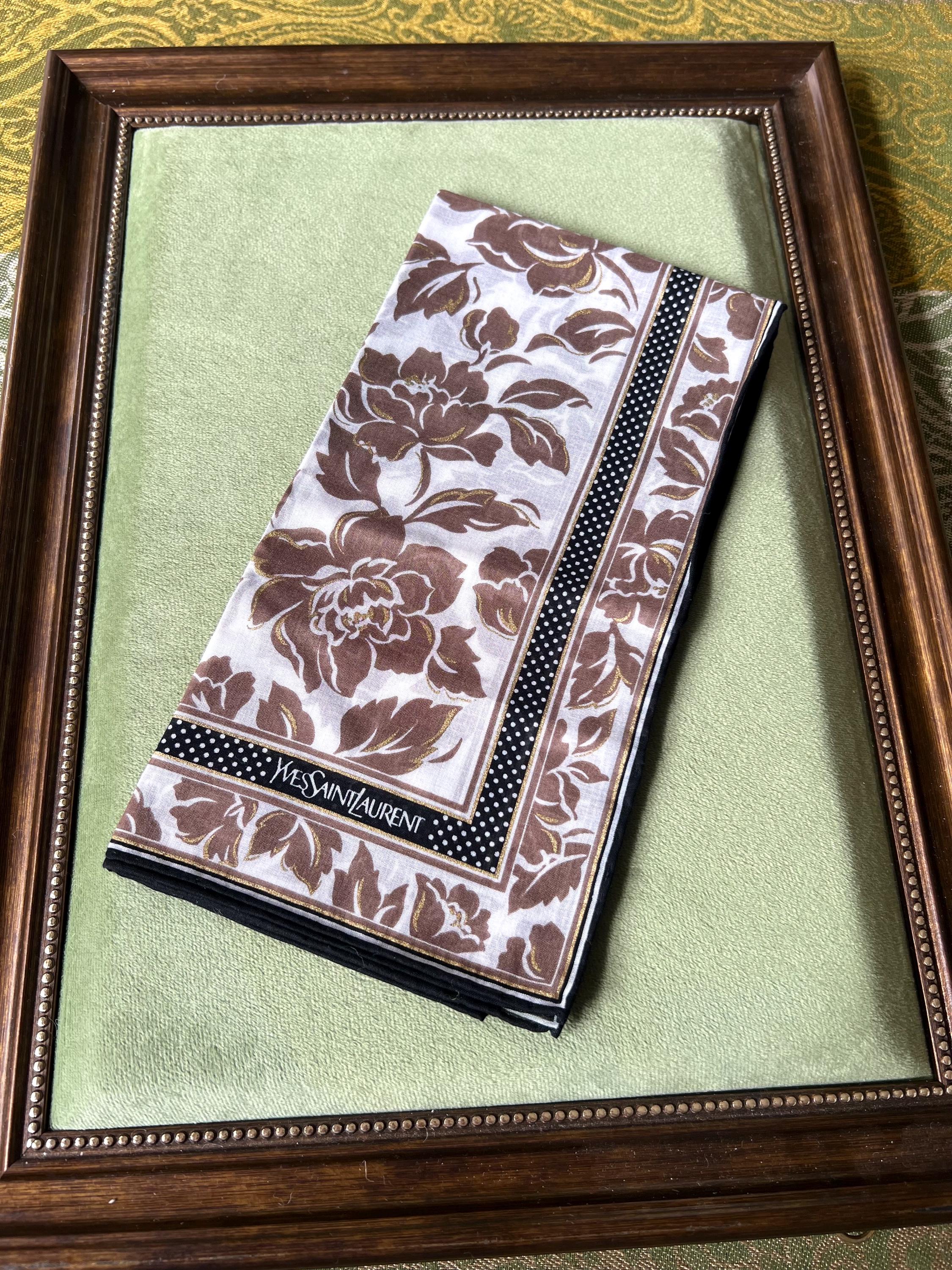 Vintage Yves Saint Laurent Scarf | 48*49cm |100% Cotton Neckerchief