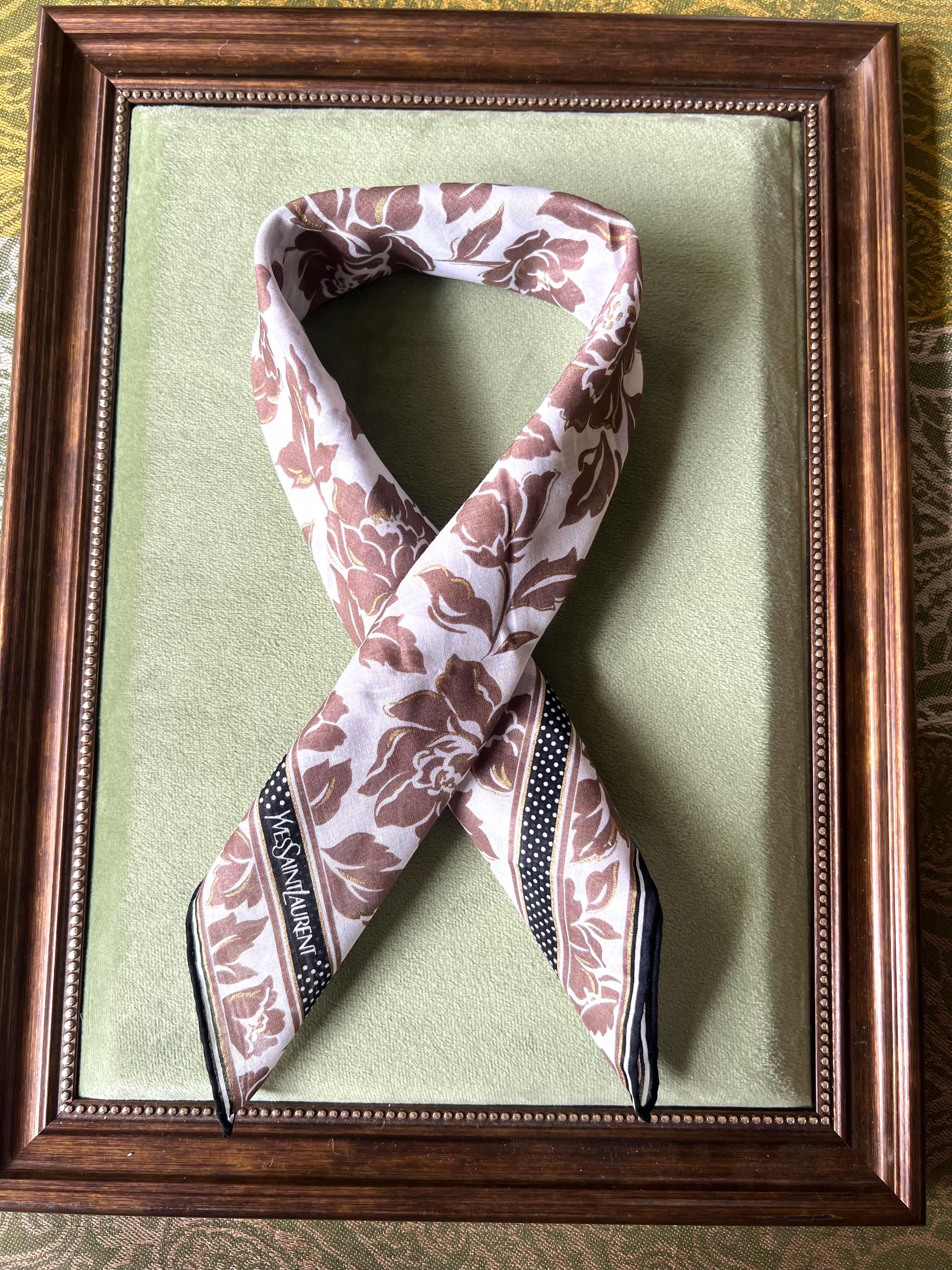 Vintage Yves Saint Laurent Scarf | 48*49cm |100% Cotton Neckerchief