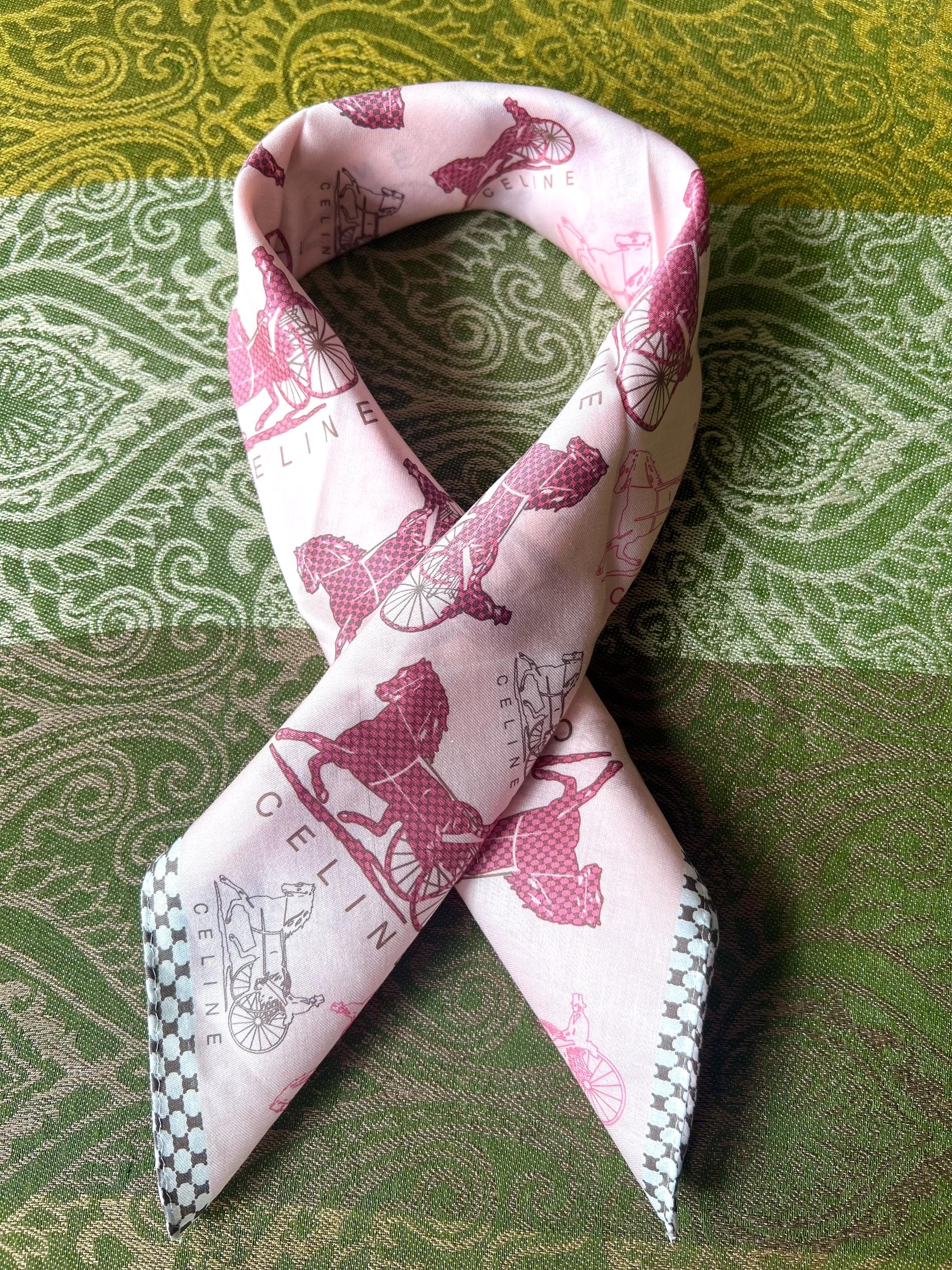 Brand New Vintage Celine Cotton Scarf 51x51cm | 100% Cotton | Handkerchief