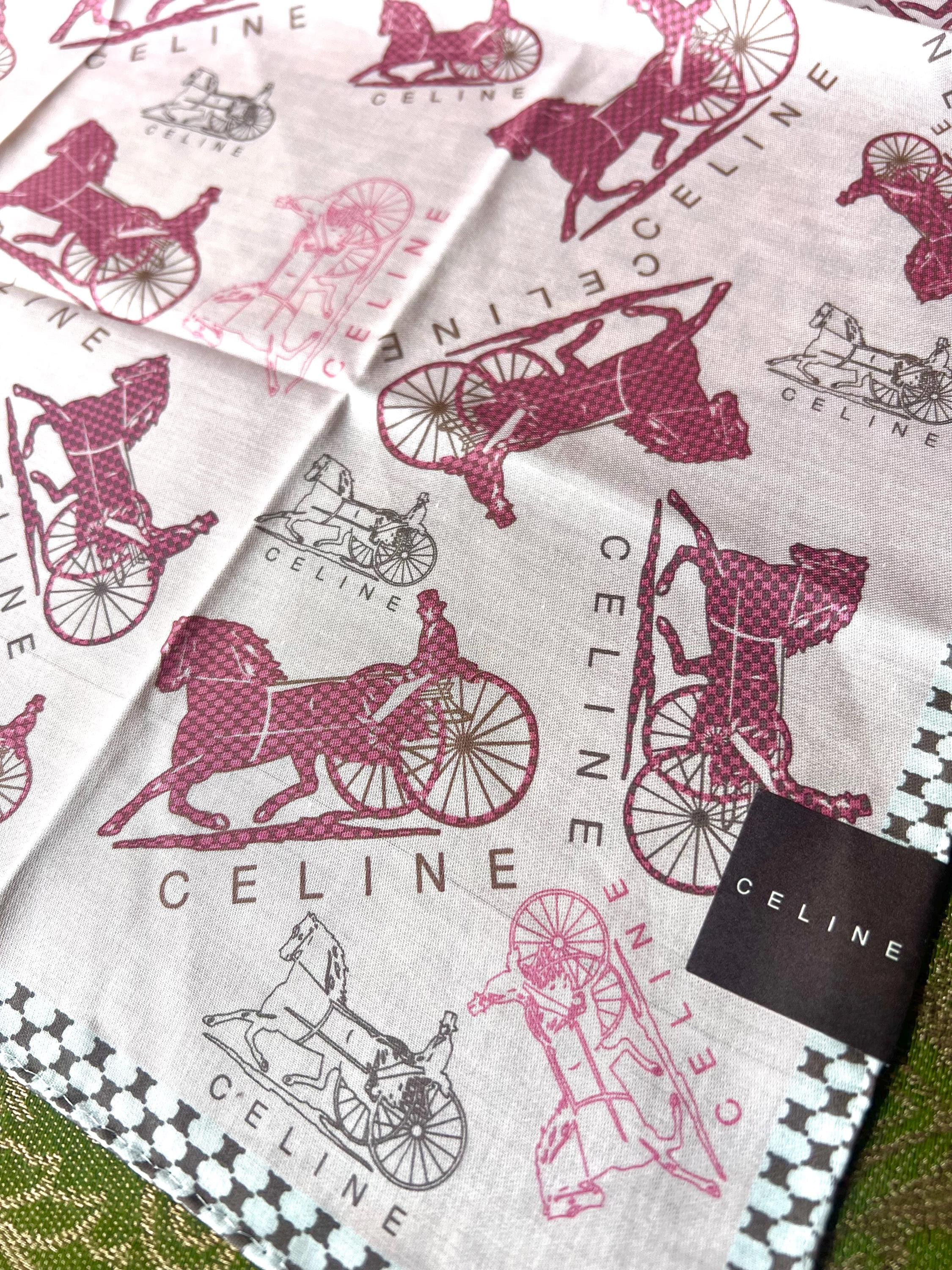 Brand New Vintage Celine Cotton Scarf 51x51cm | 100% Cotton | Handkerchief