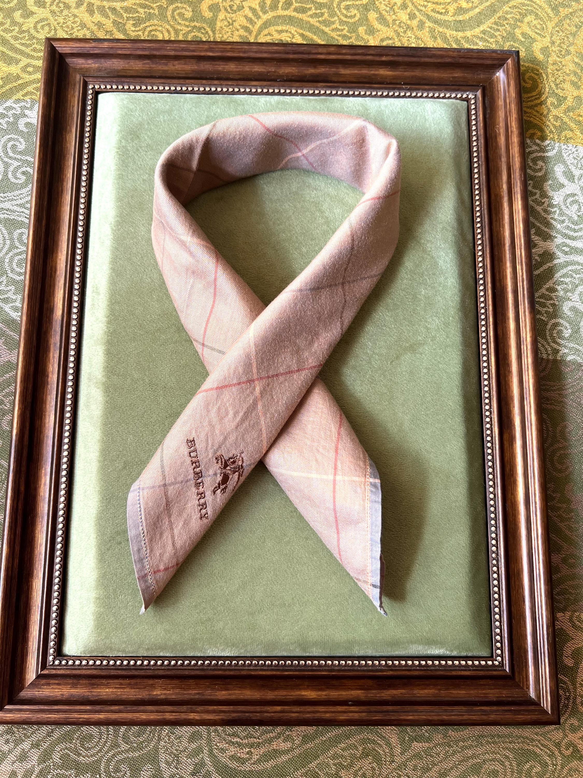 Burberry Scarf – Classic Style,100% Cotton, 48x 48cm