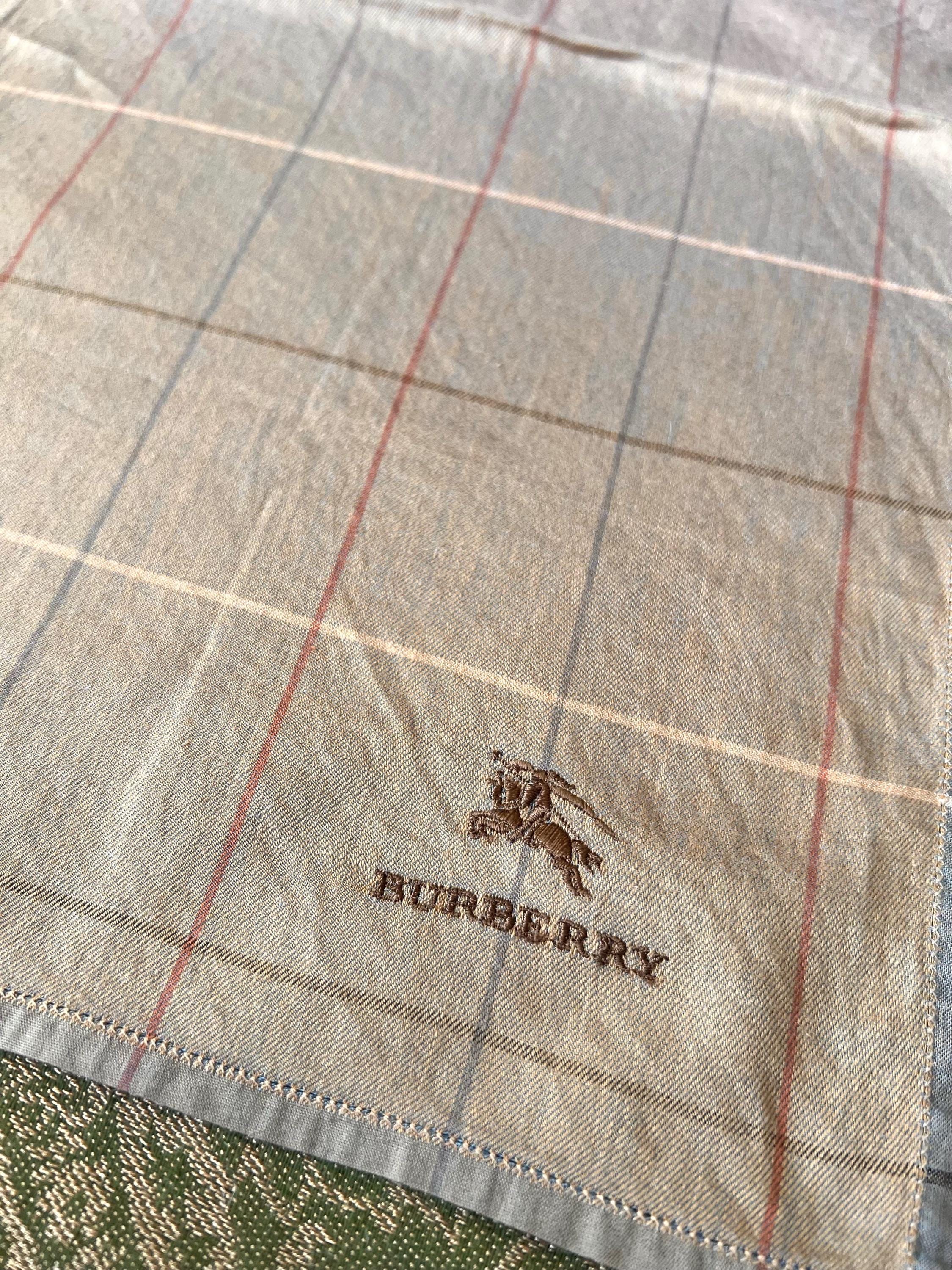 Burberry Scarf – Classic Style,100% Cotton, 48x 48cm