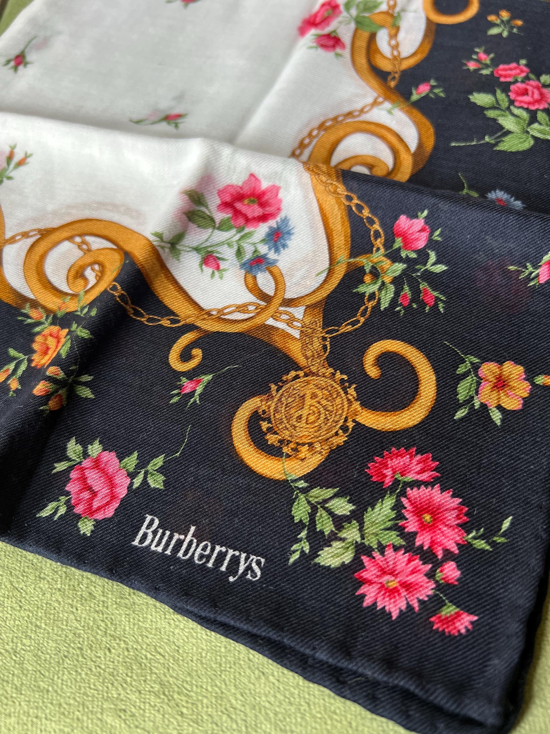 Burberry Vintage Brand New Deadstock Scarf 48*49cm Handkerchief