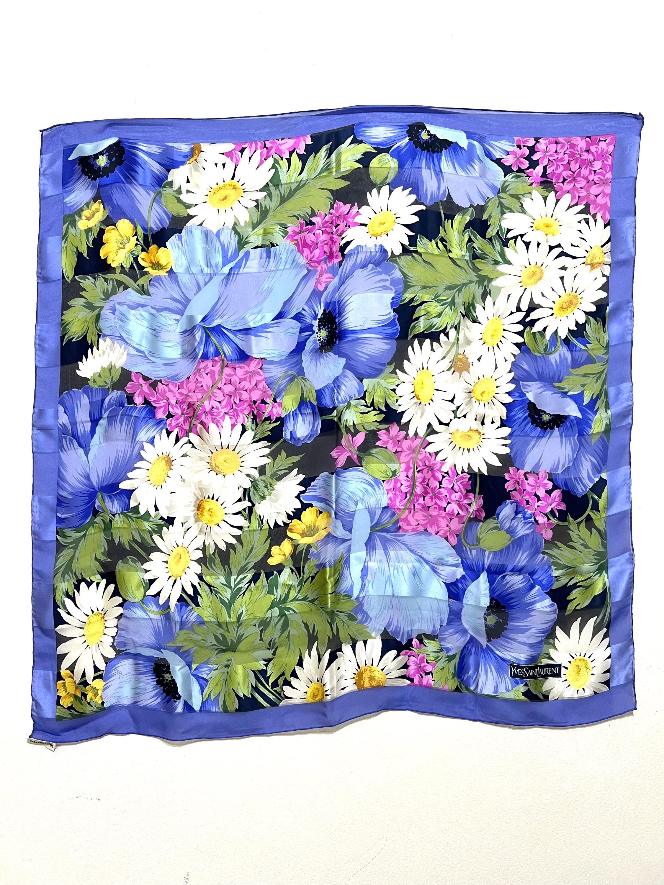 Vintage Yves Saint Laurent Silk Scarf – 87x87cm