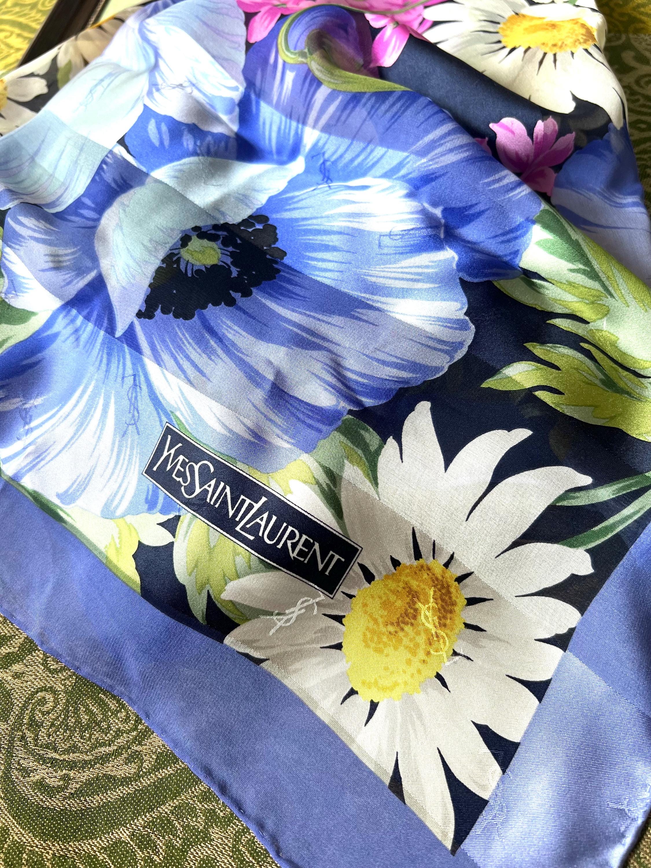 Vintage Yves Saint Laurent Silk Scarf – 87x87cm
