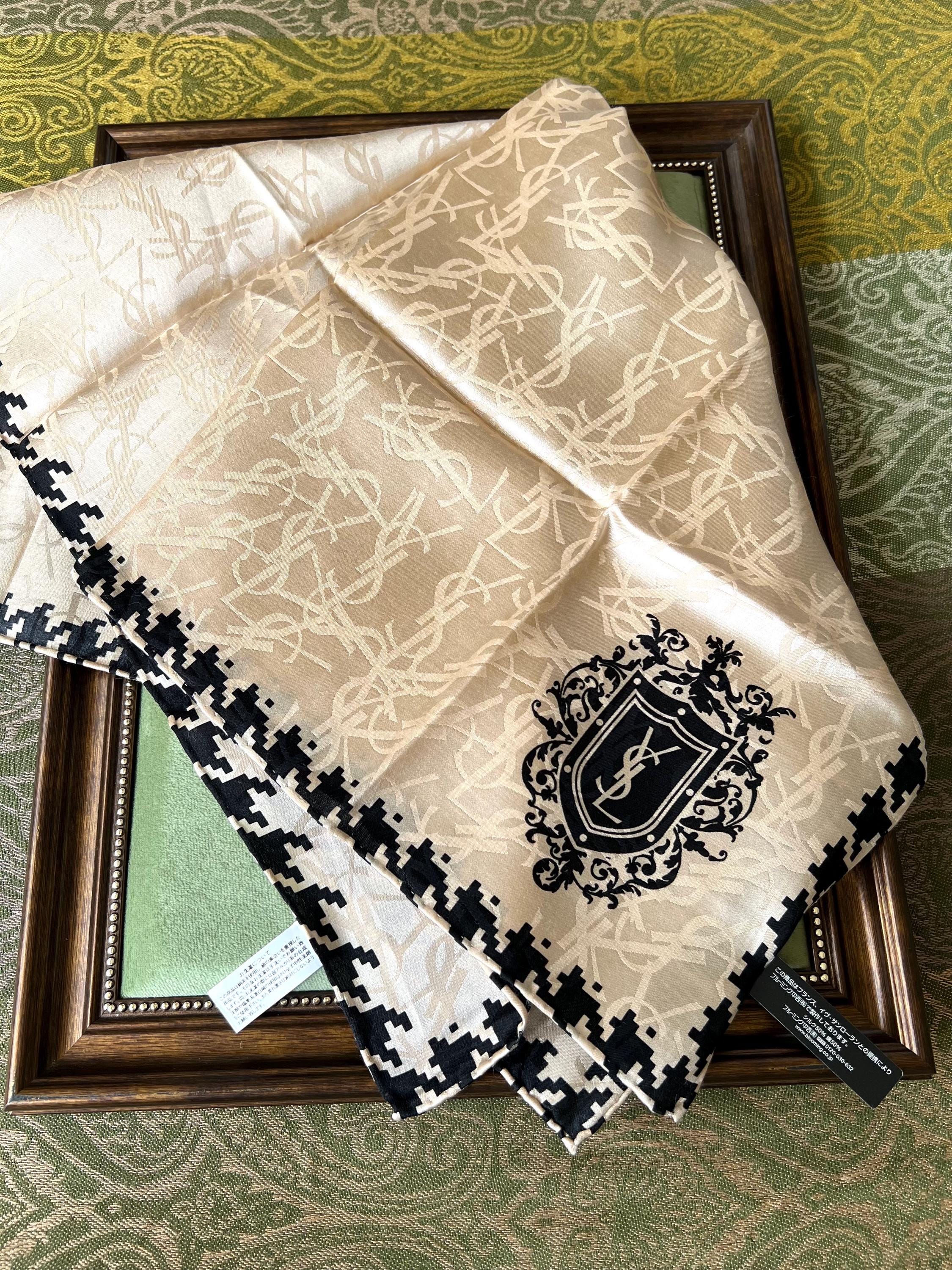 Rare Yves Saint Laurent 50% Silk 50 Cotton Scarf – 58x58cm