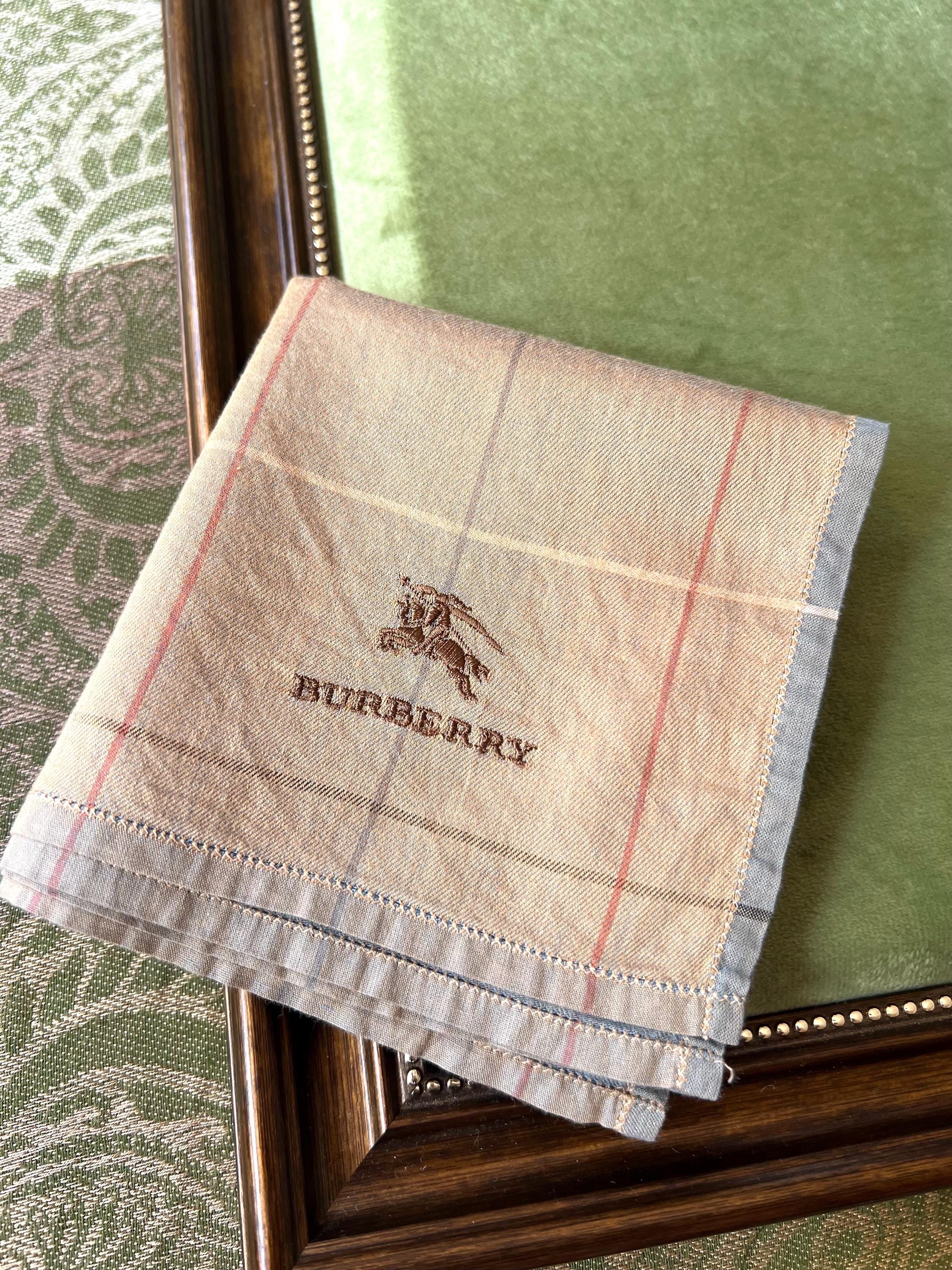 Burberry Scarf – Classic Style,100% Cotton, 48x 48cm