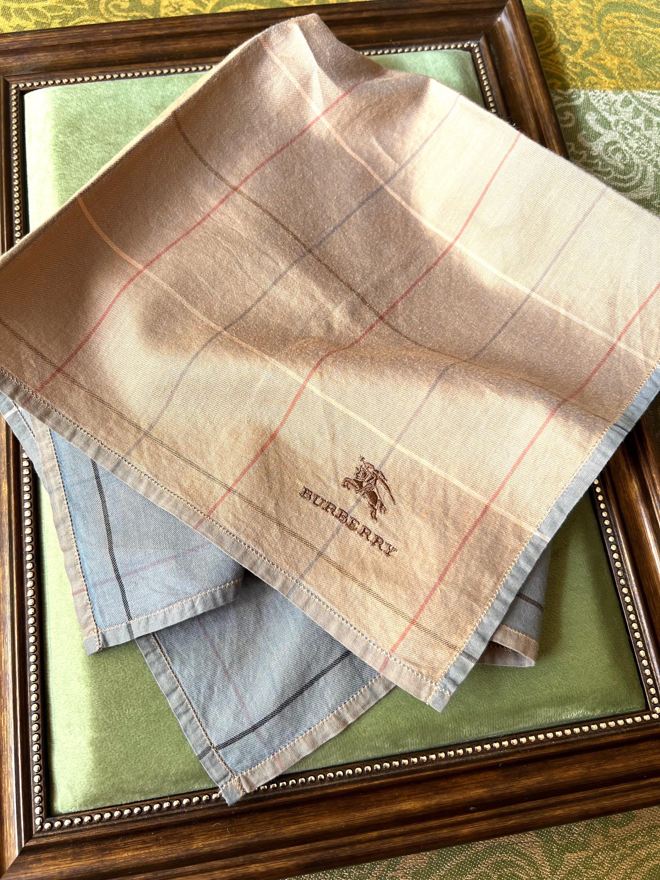 Burberry Scarf – Classic Style,100% Cotton, 48x 48cm