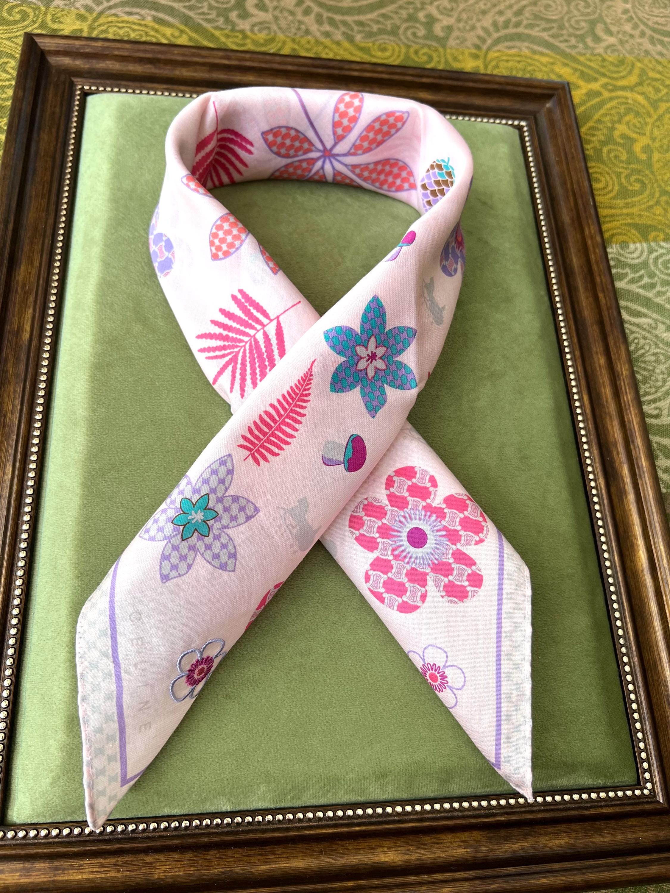 Brand New Vintage Celine Cotton Scarf 51x51cm | 100% Cotton | Handkerchief