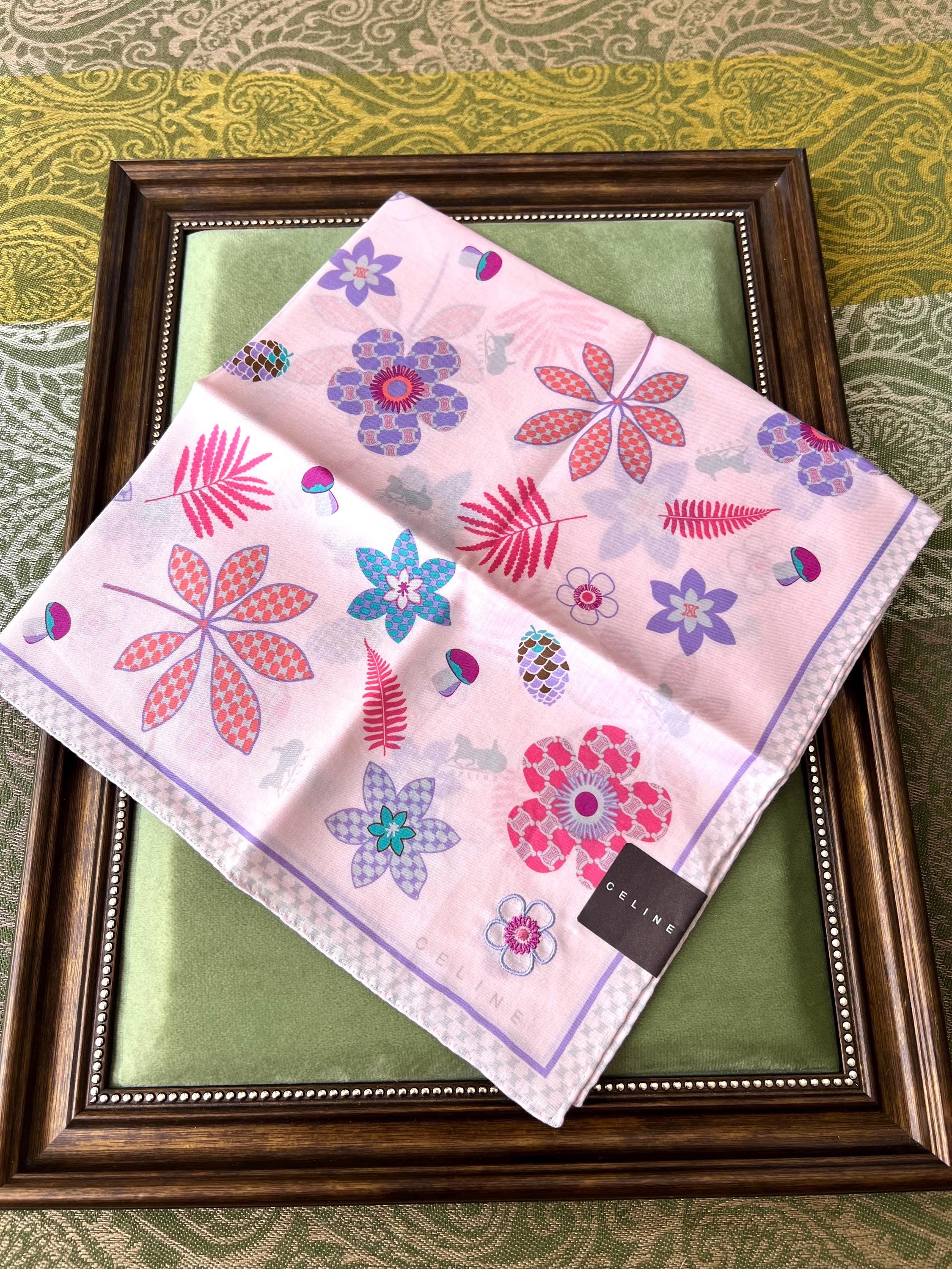 Brand New Vintage Celine Cotton Scarf 51x51cm | 100% Cotton | Handkerchief