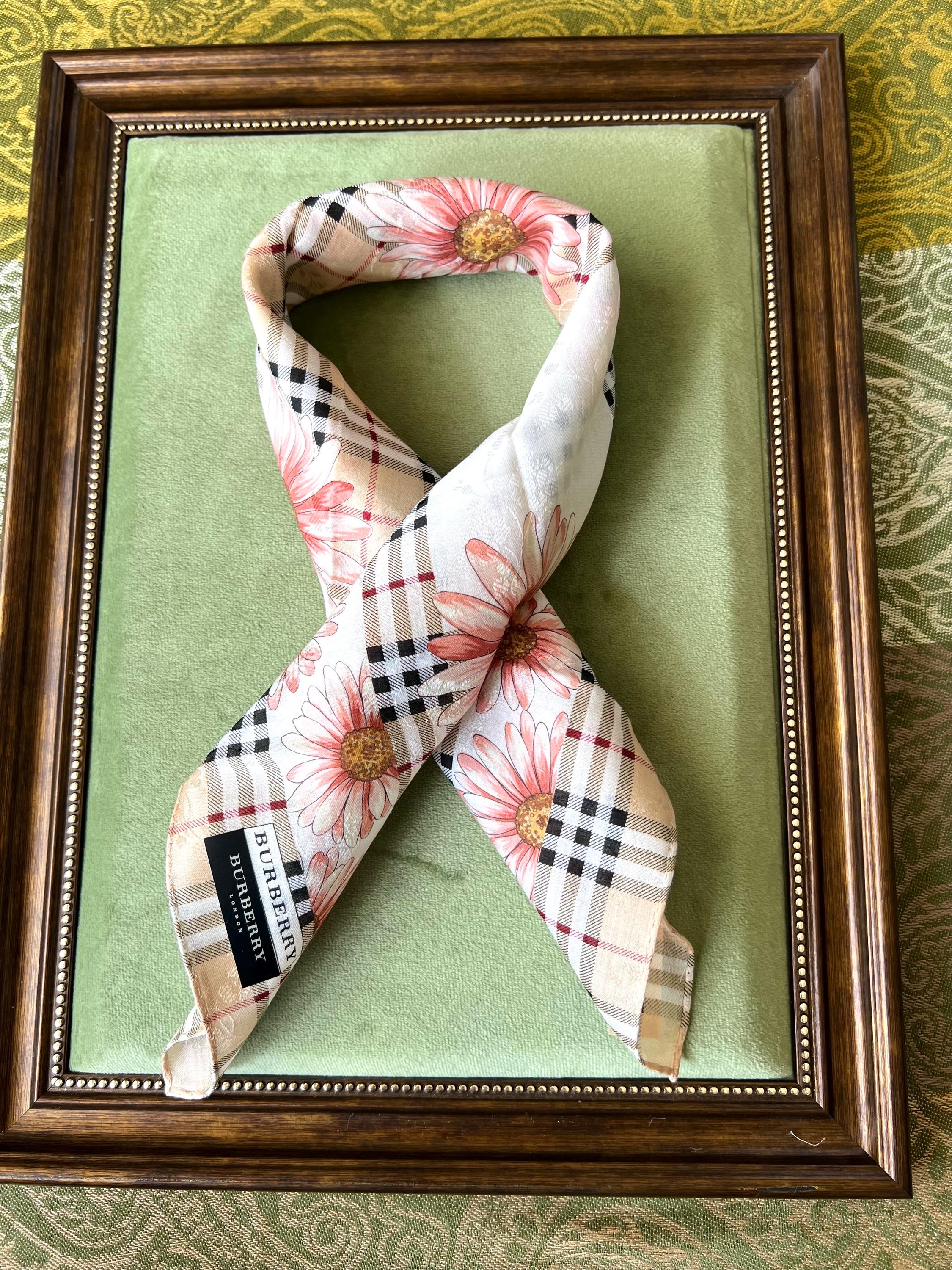 Brand New Burberry Scarf – London Label, 100% Cotton, 50x 51cm