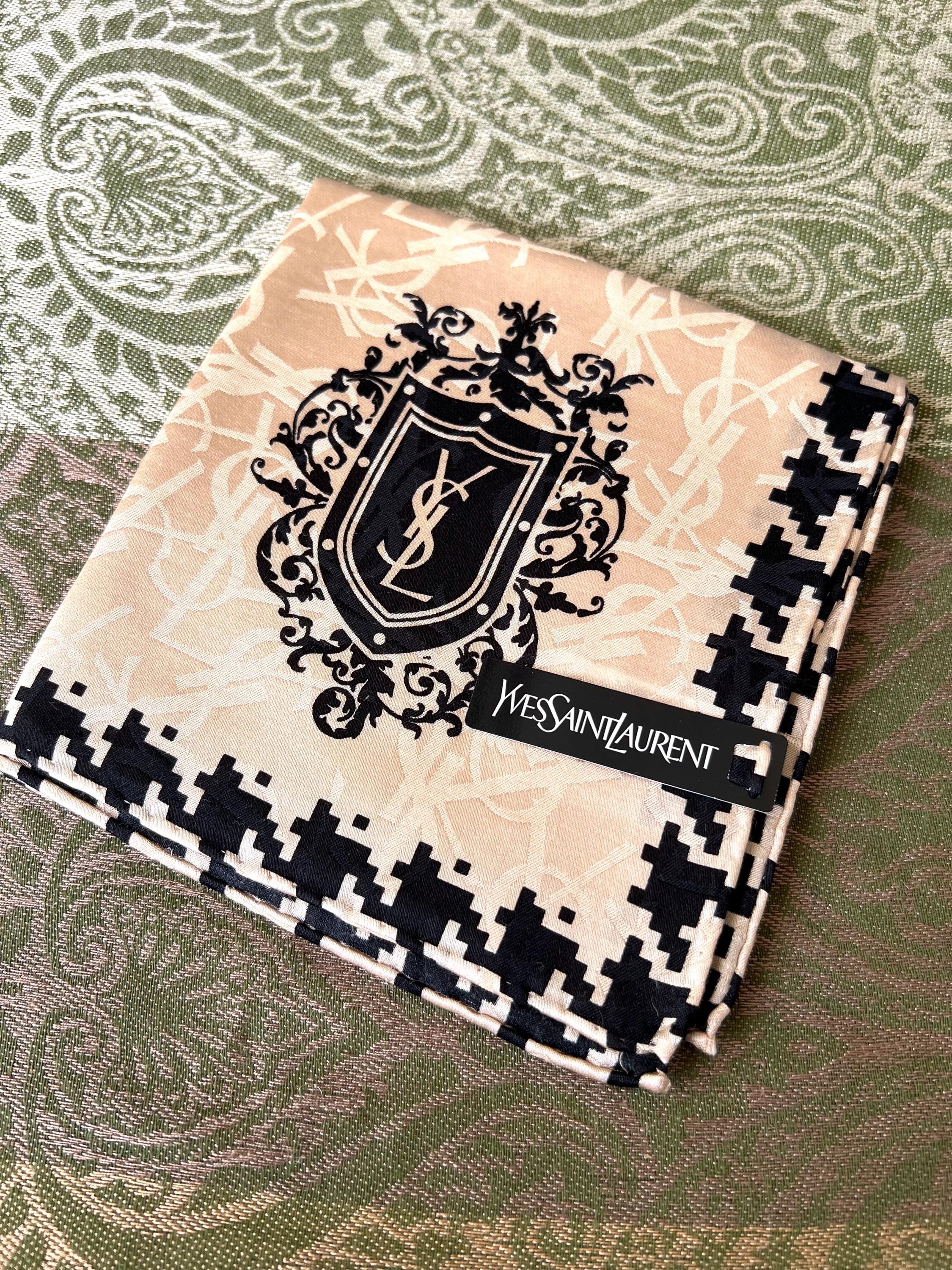 Rare Yves Saint Laurent 50% Silk 50 Cotton Scarf – 58x58cm
