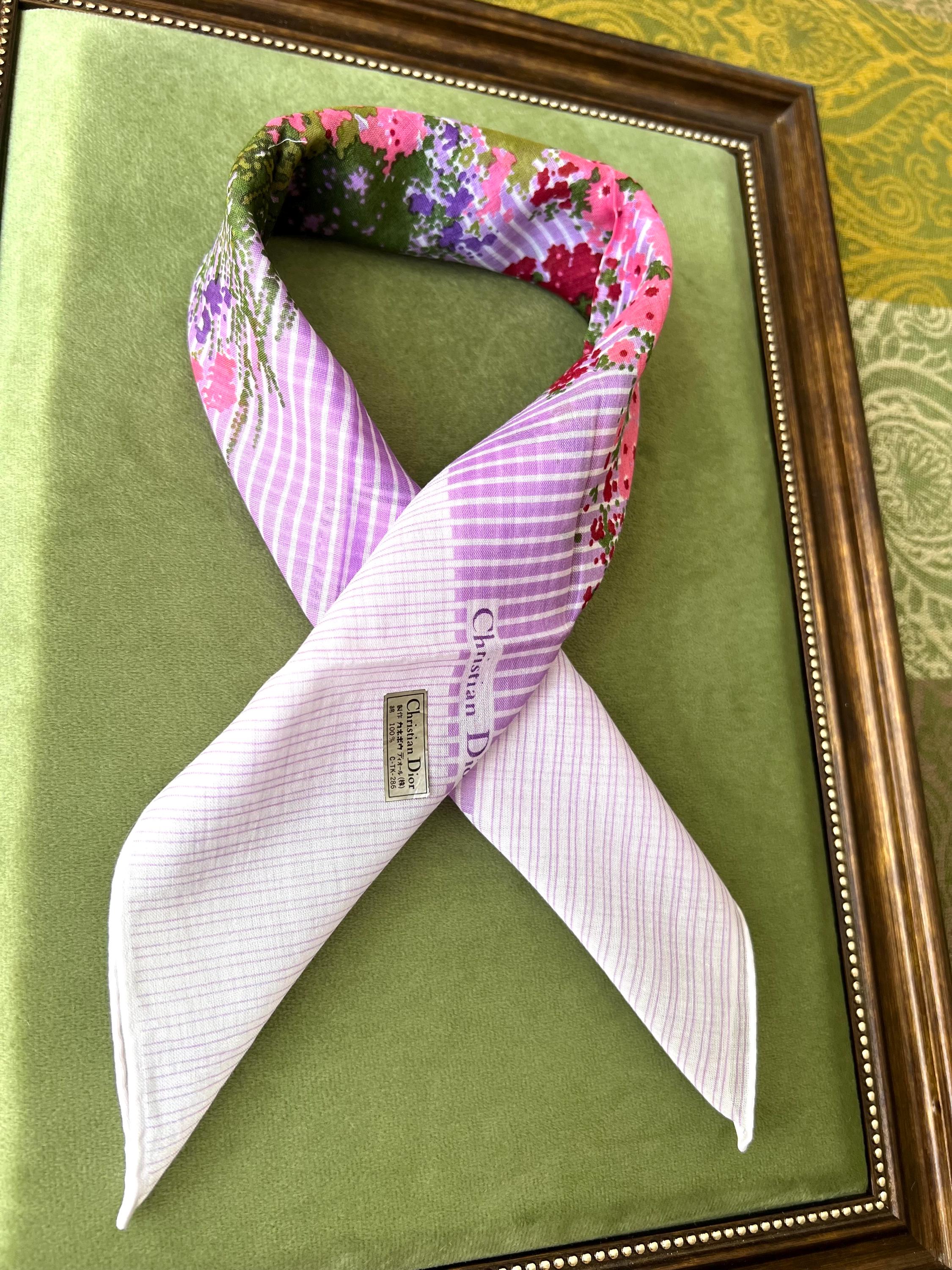 Christian Dior Vintage Brand New Deadstock Scarf 45*46cm Handkerchief