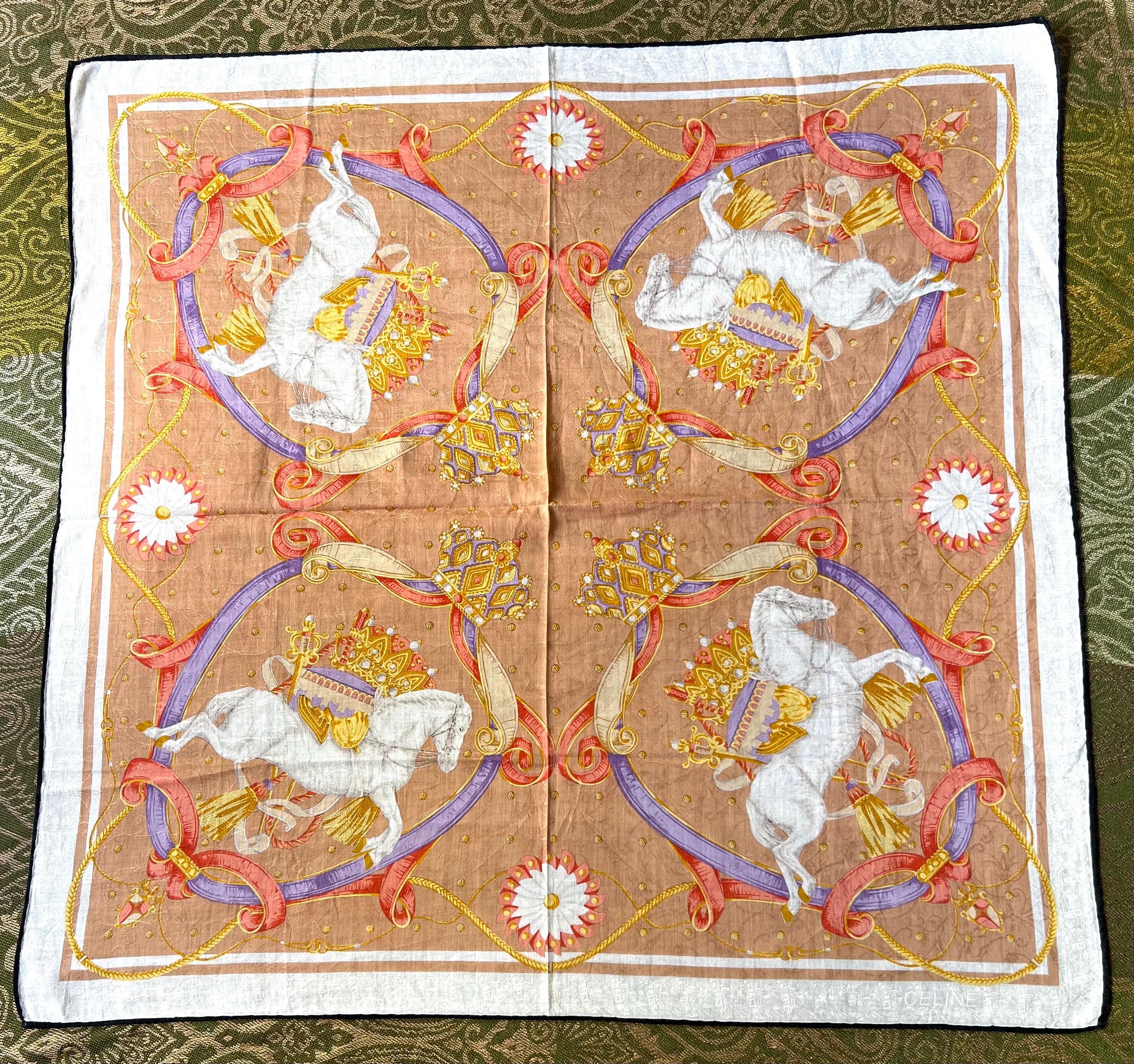 Celine Vintage Deadstock Scarf 50*52cm Handkerchief