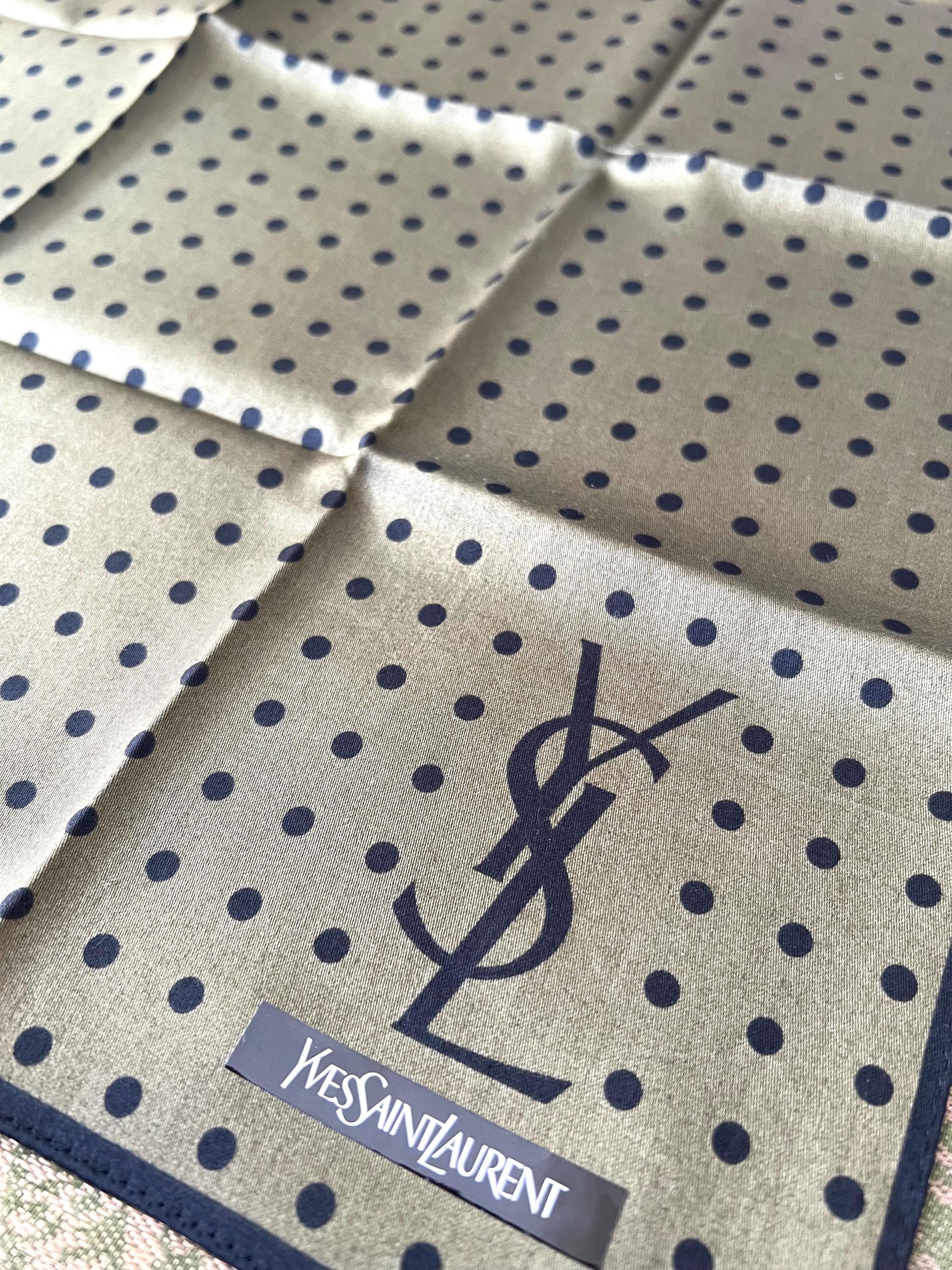 Rare Yves Saint Laurent 100% Cotton Scarf – 51x52cm