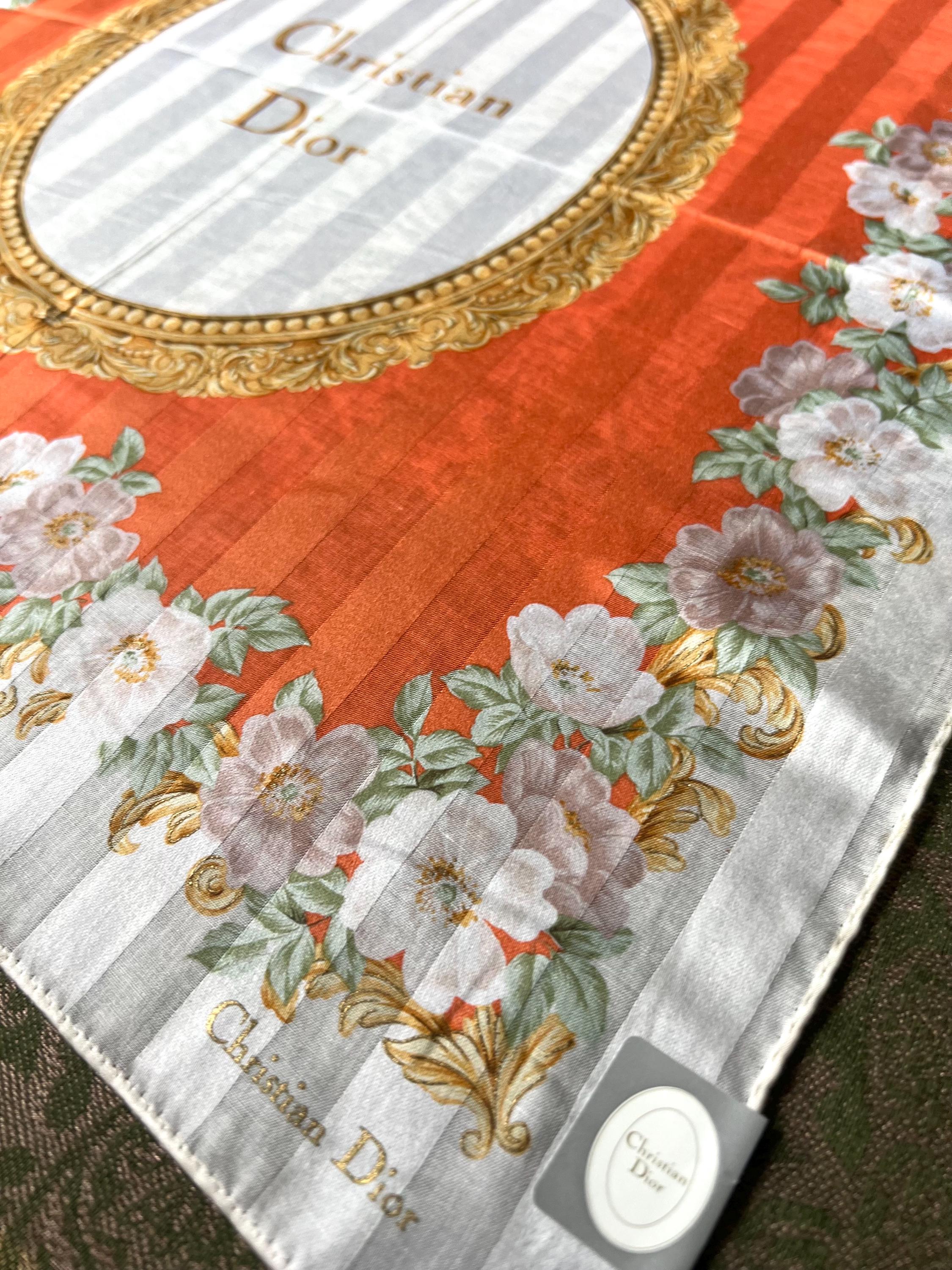 Christian Dior Vintage Brand New Deadstock Scarf 48*50cm Handkerchief