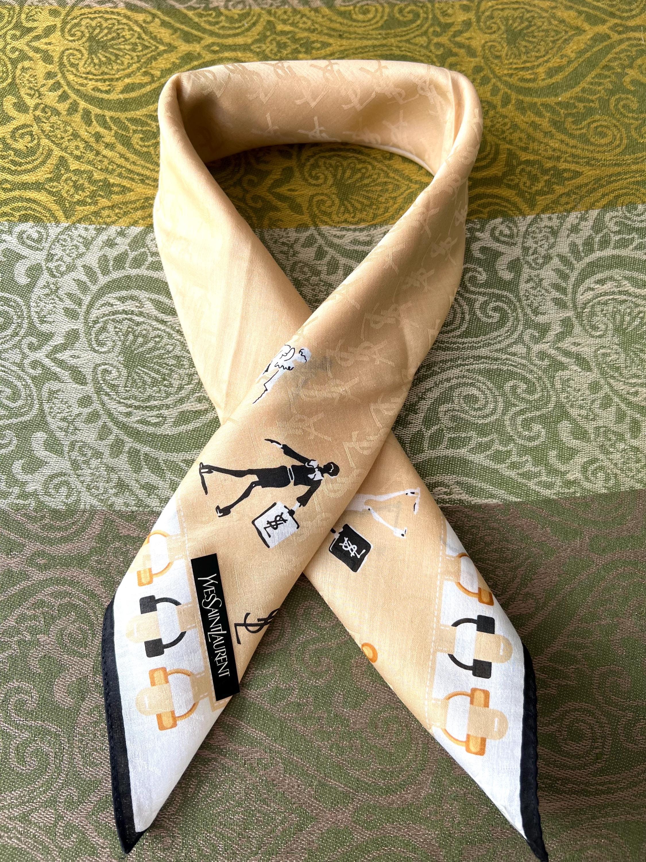 Rare Yves Saint Laurent 100% Cotton Scarf – 57x59cm