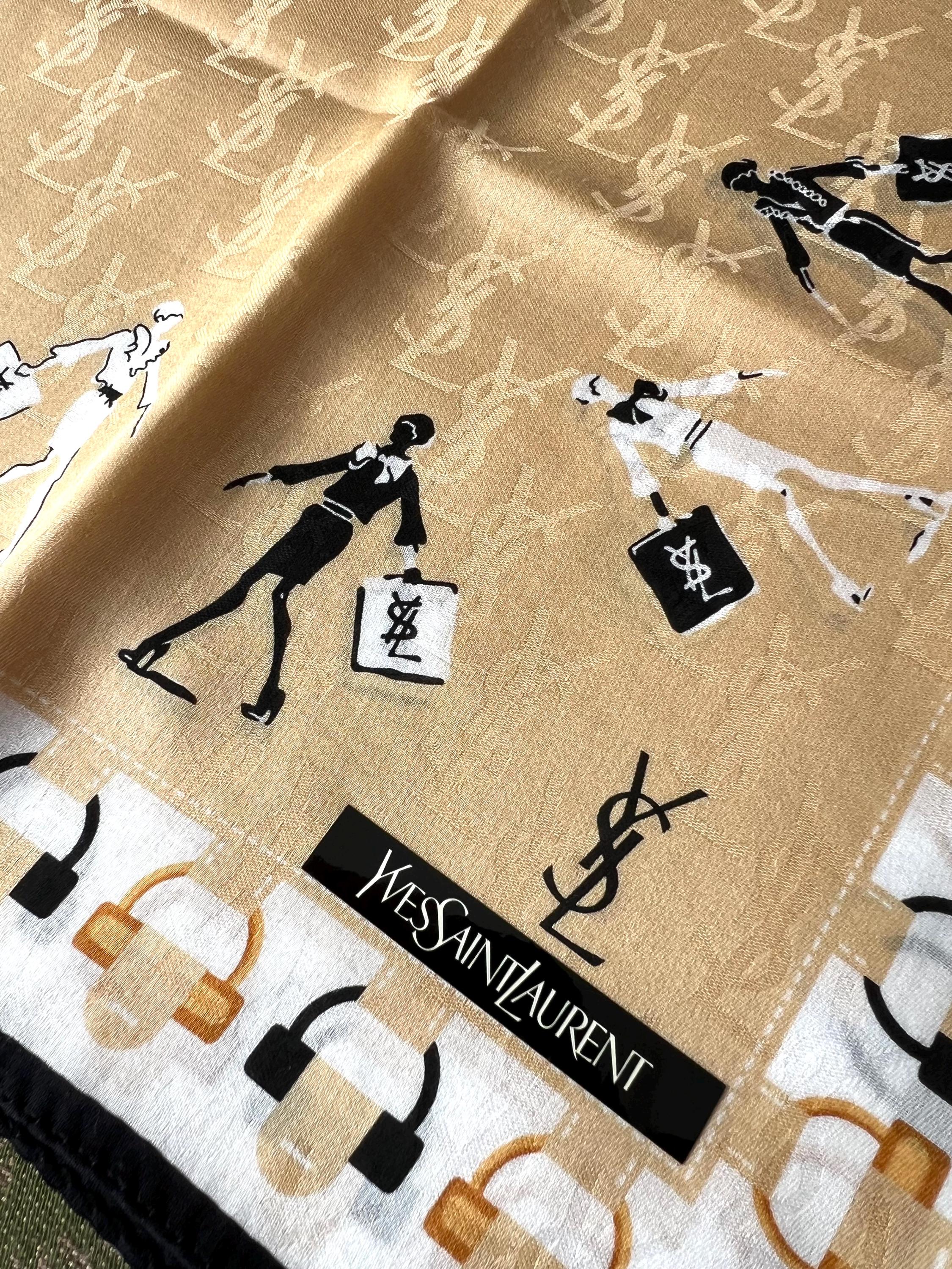 Rare Yves Saint Laurent 100% Cotton Scarf – 57x59cm
