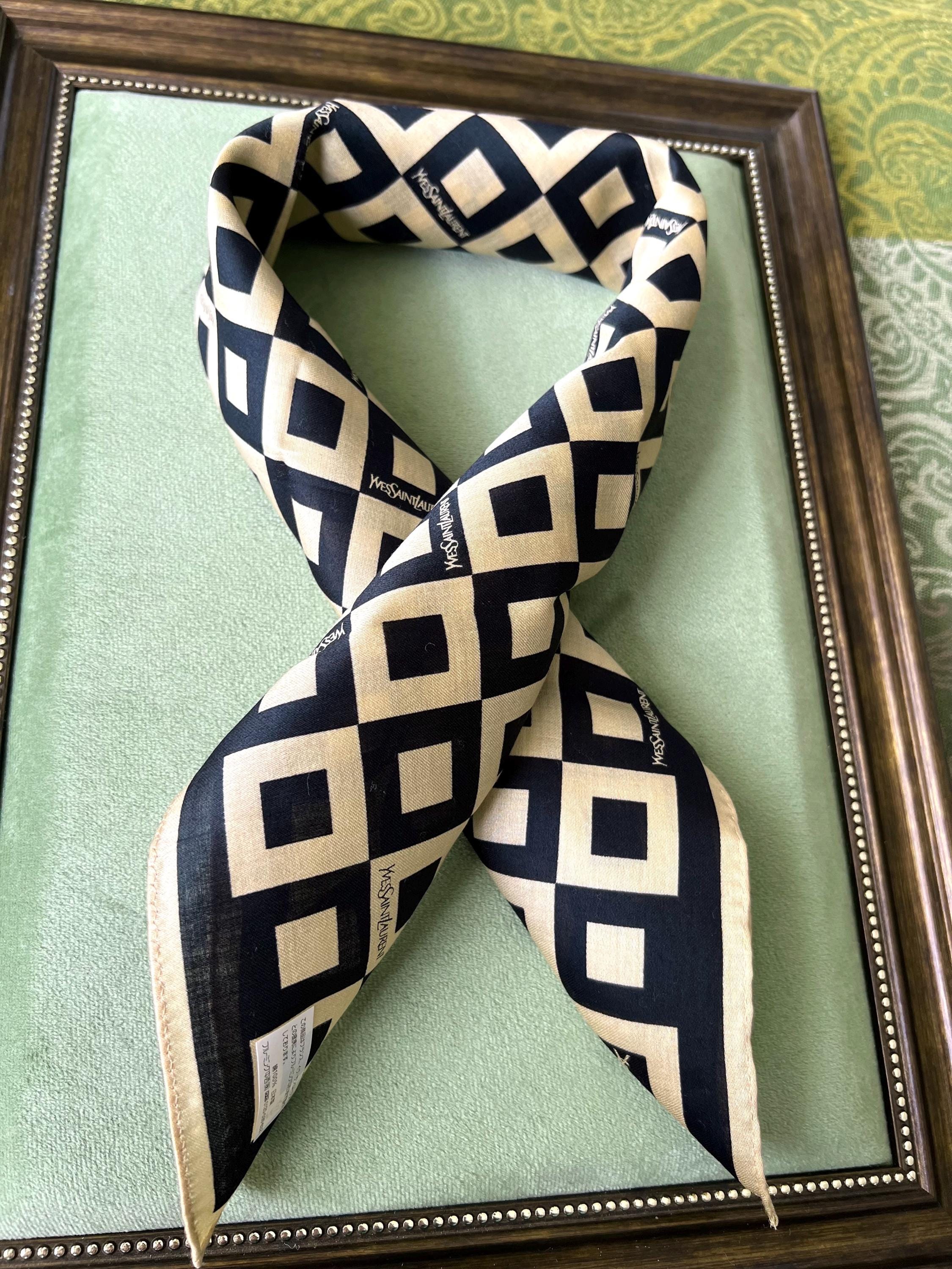 Rare Yves Saint Laurent 100% Cotton Scarf – 50x52cm