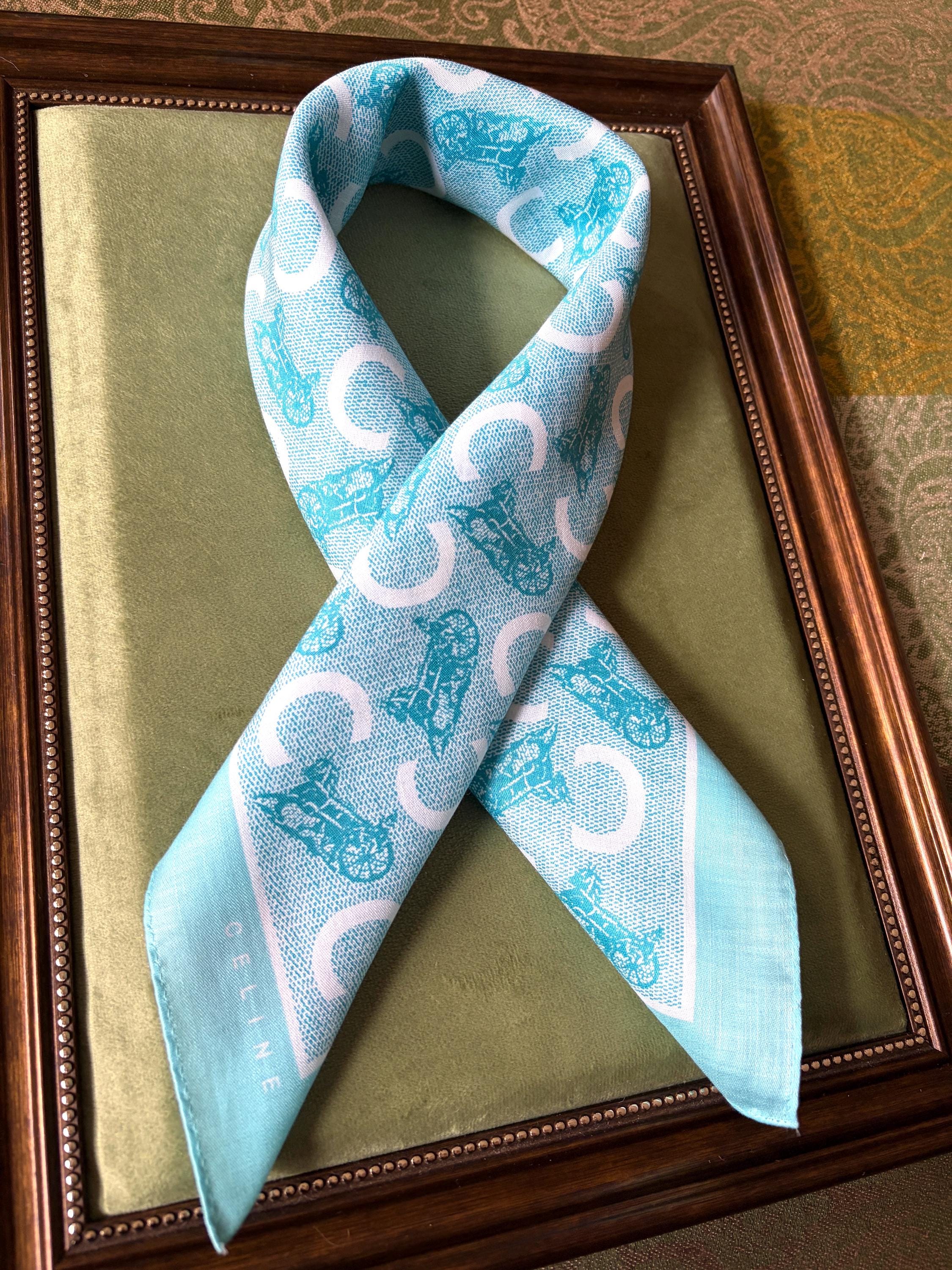 Brand New Vintage Celine Cotton Scarf 51x52cm | 100% Cotton | Handkerchief