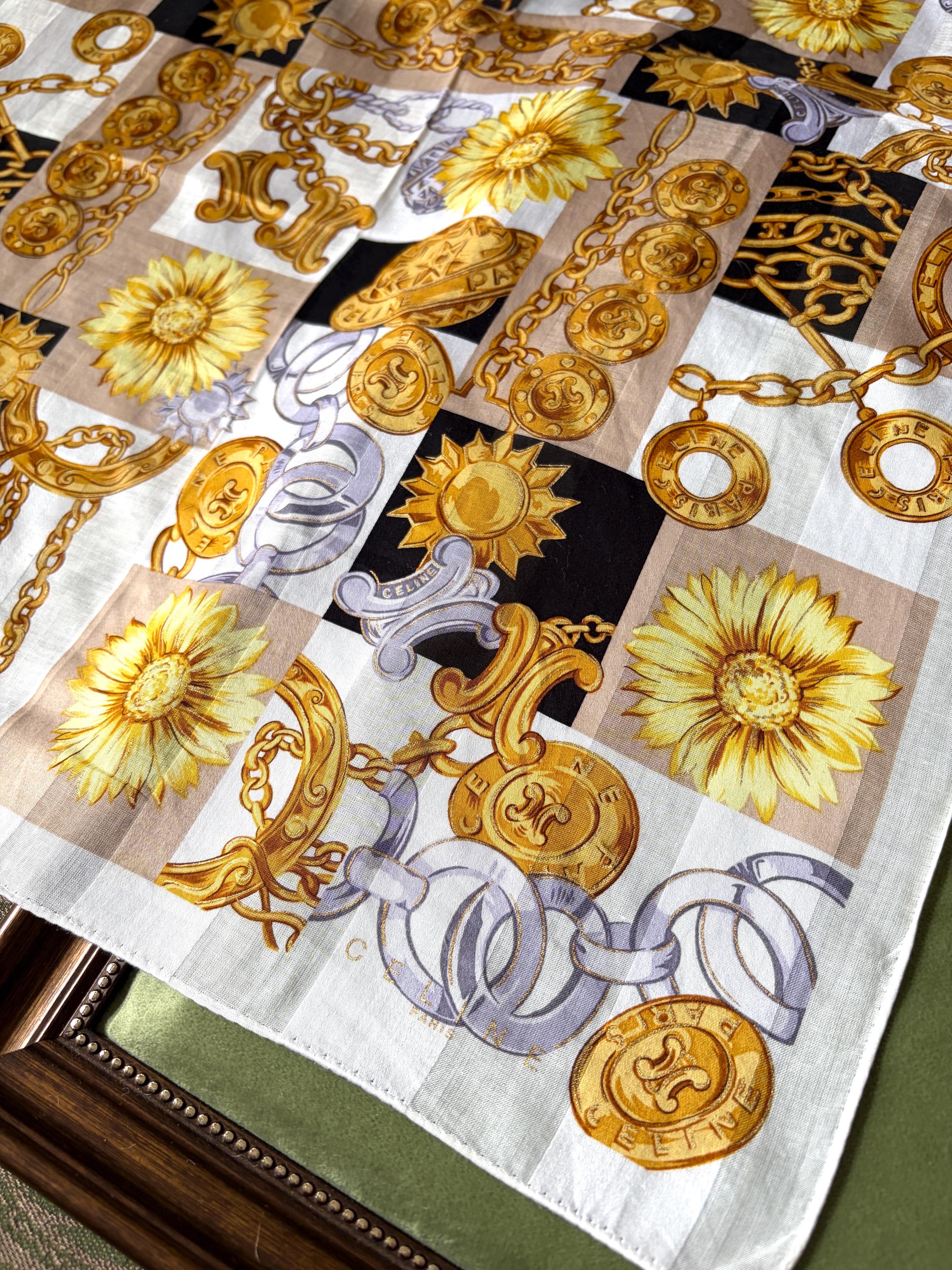 Celine Vintage Brand New Deadstock Scarf 48*50cm Handkerchief