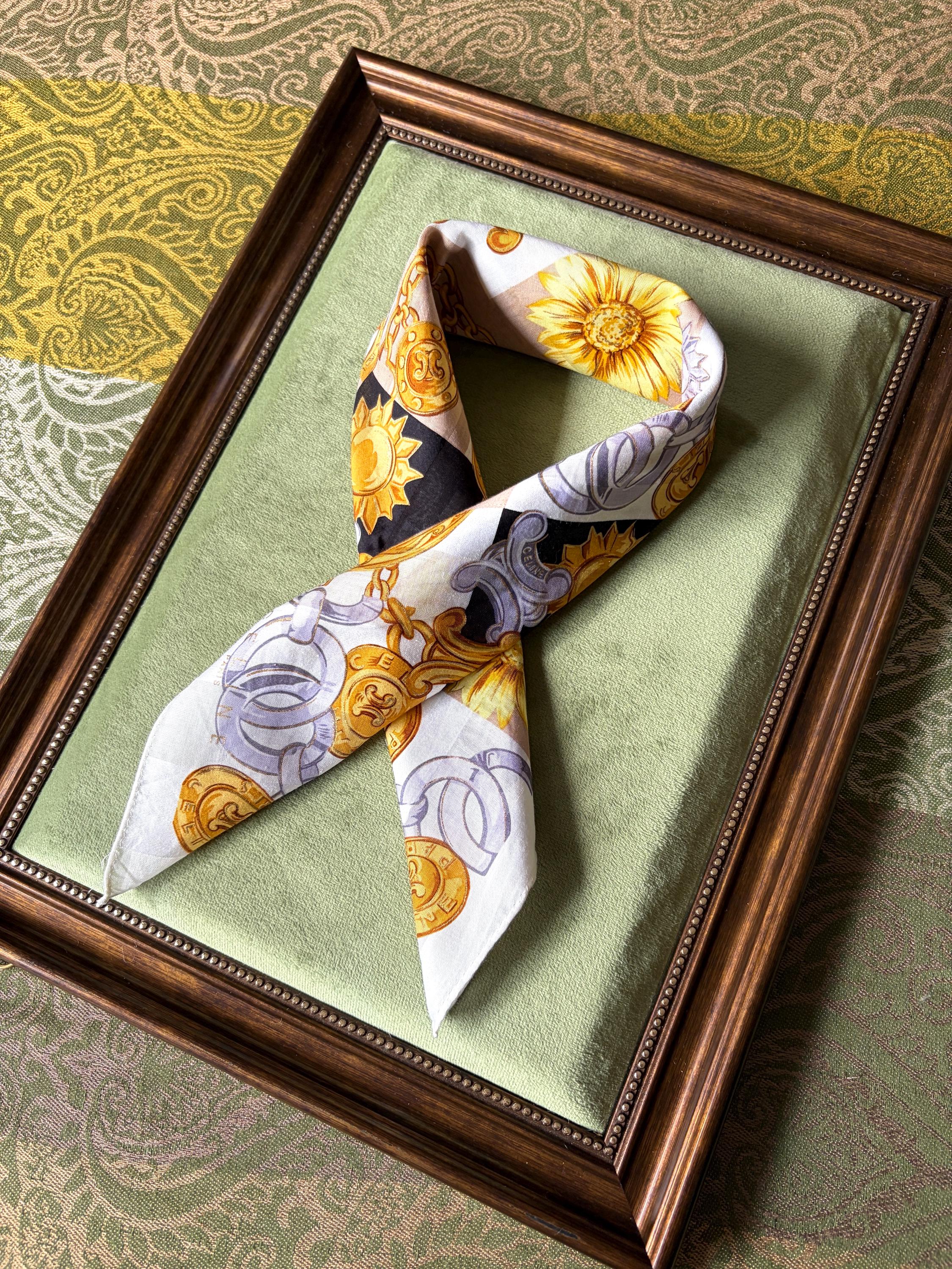 Celine Vintage Brand New Deadstock Scarf 48*50cm Handkerchief