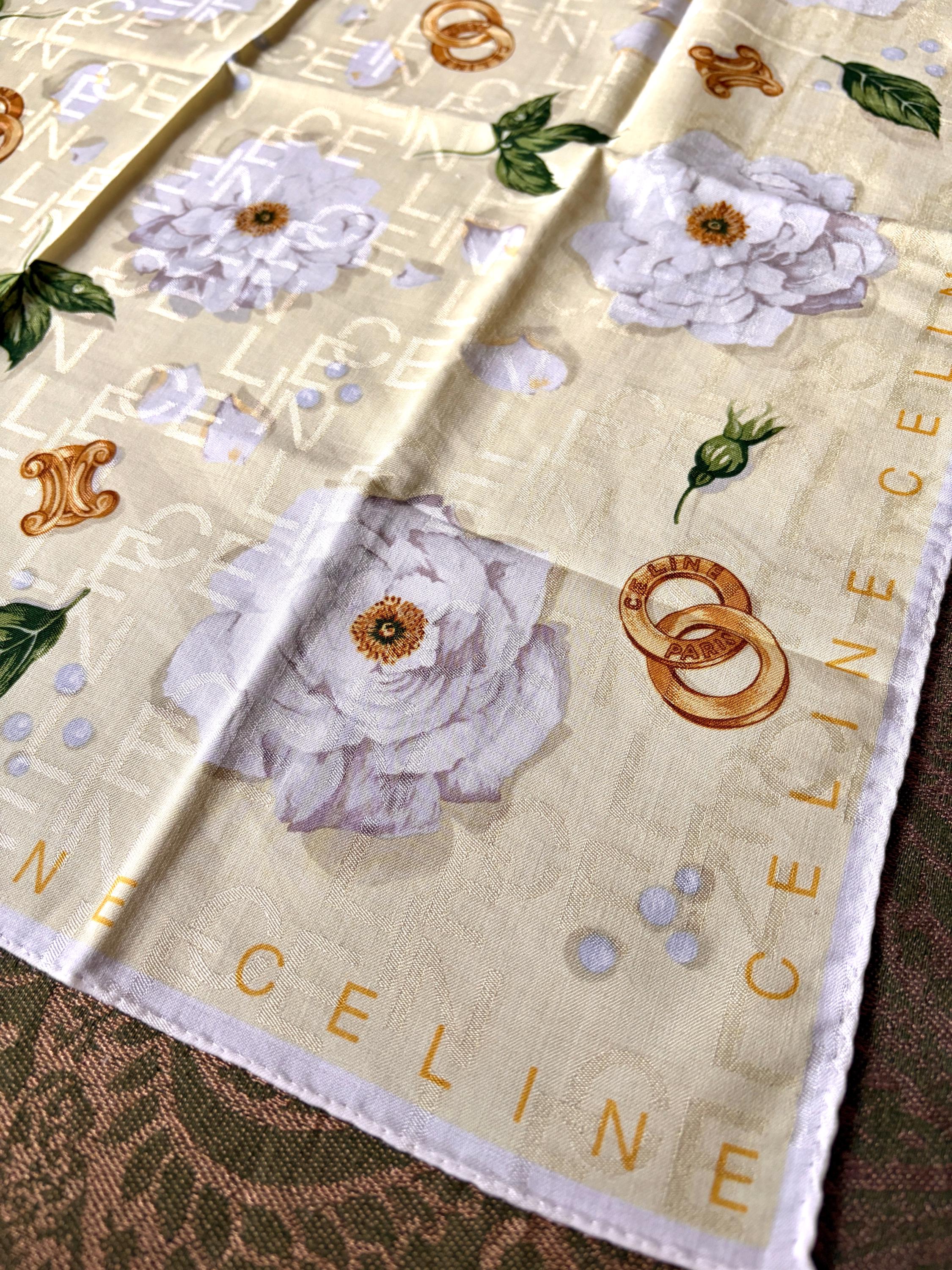Celine Vintage Brand New Deadstock Scarf 53*55cm Handkerchief