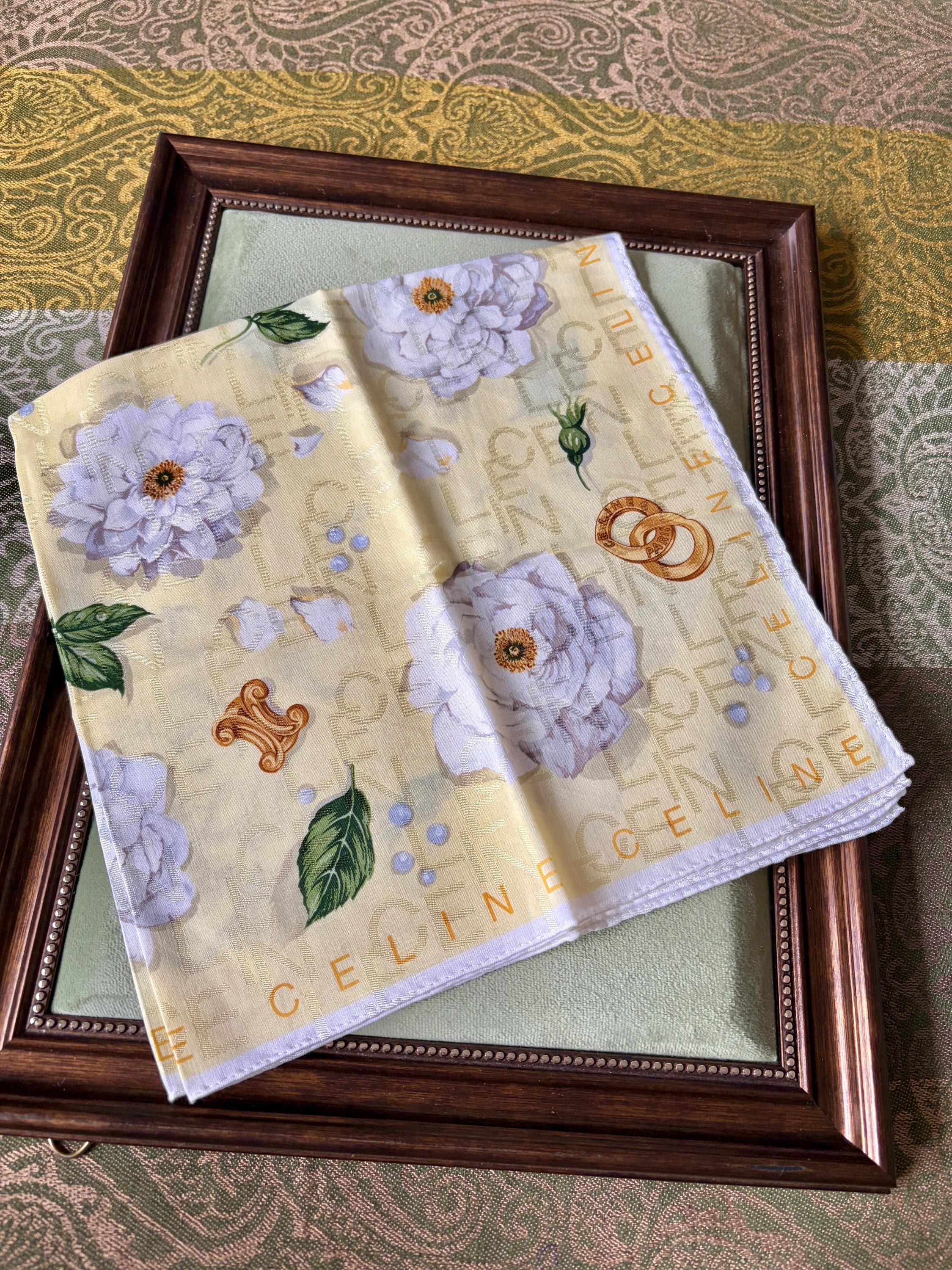 Celine Vintage Brand New Deadstock Scarf 53*55cm Handkerchief