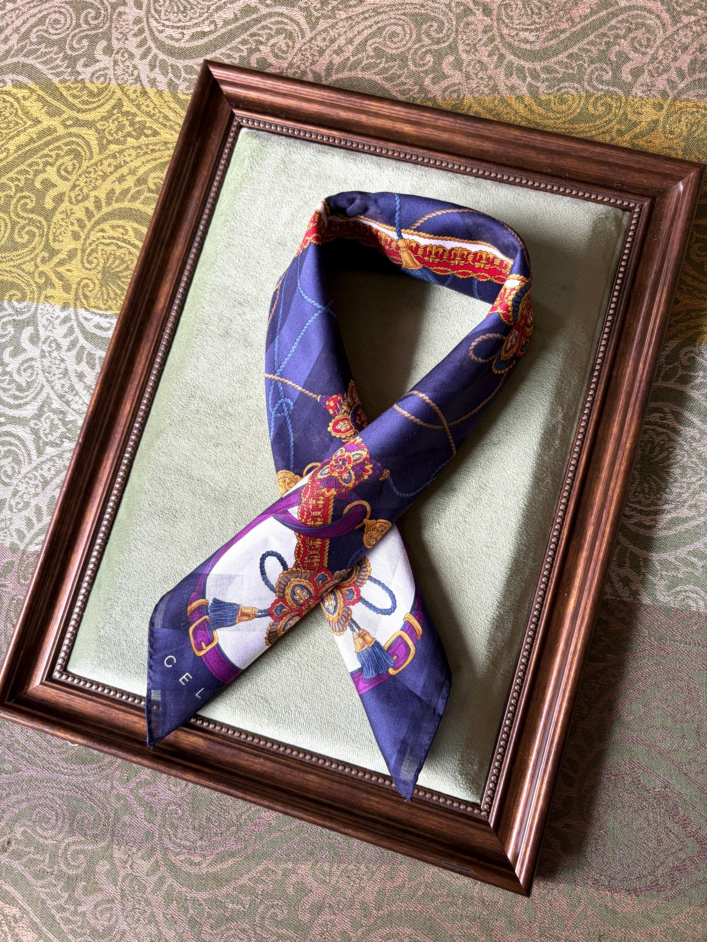 Celine Vintage Brand New Deadstock Scarf 49*52cm Handkerchief
