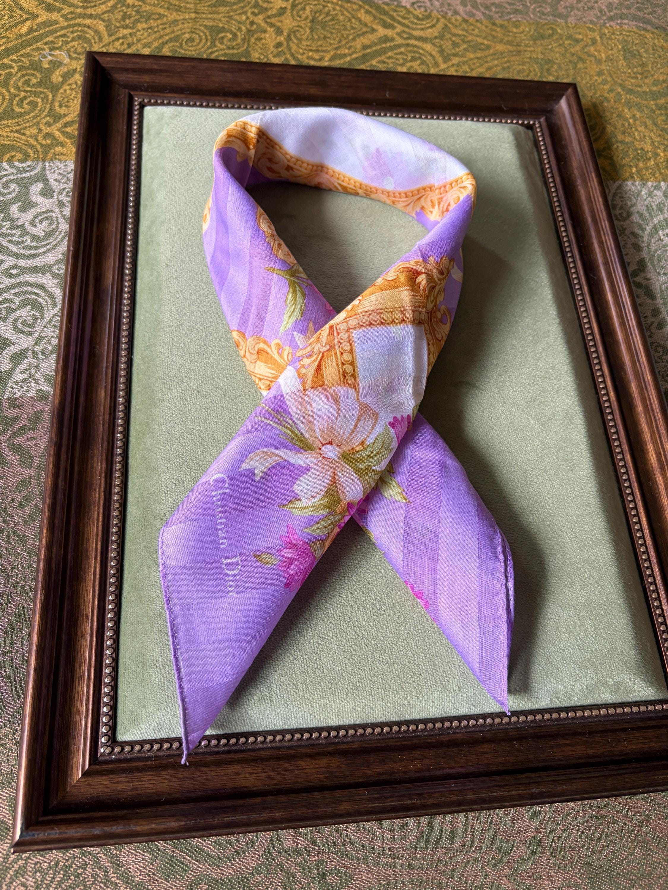 Vintage Christian Dior Cotton Scarf - Logo Square (48x51cm)