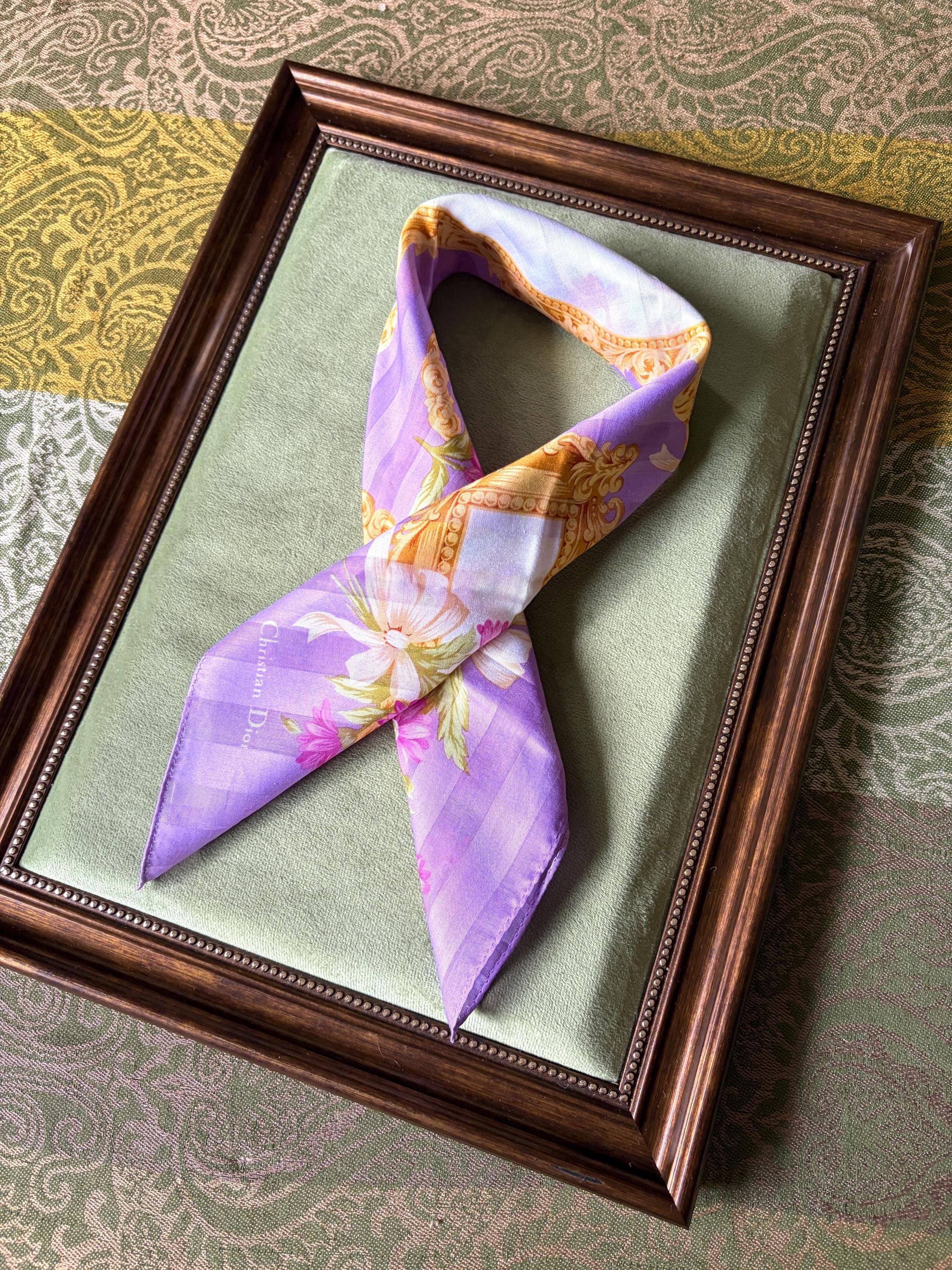 Vintage Christian Dior Cotton Scarf - Logo Square (48x51cm)
