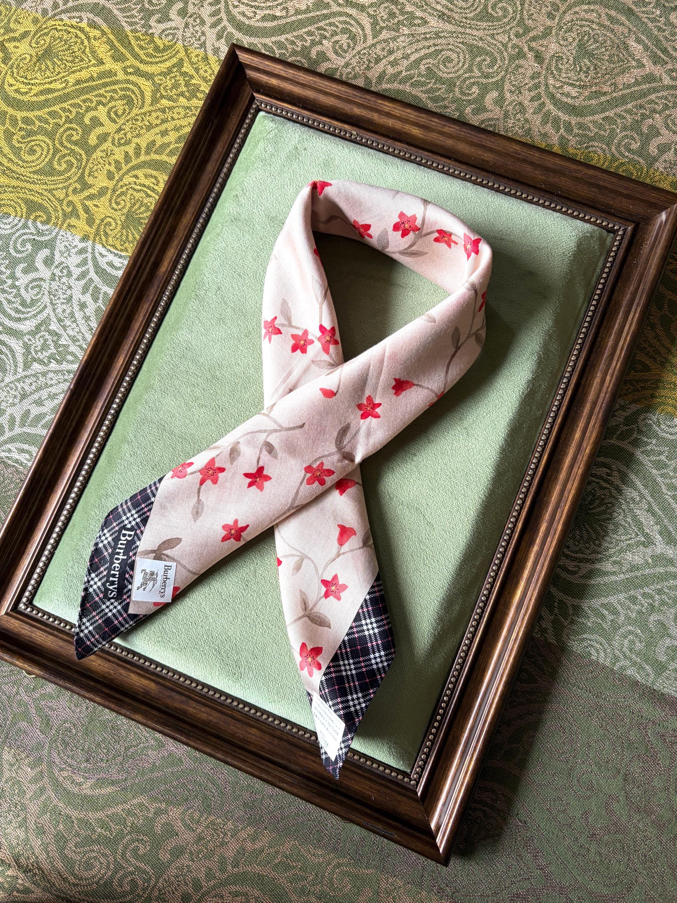 Brand New Burberry Scarf – , 100% Cotton, 49x 52cm