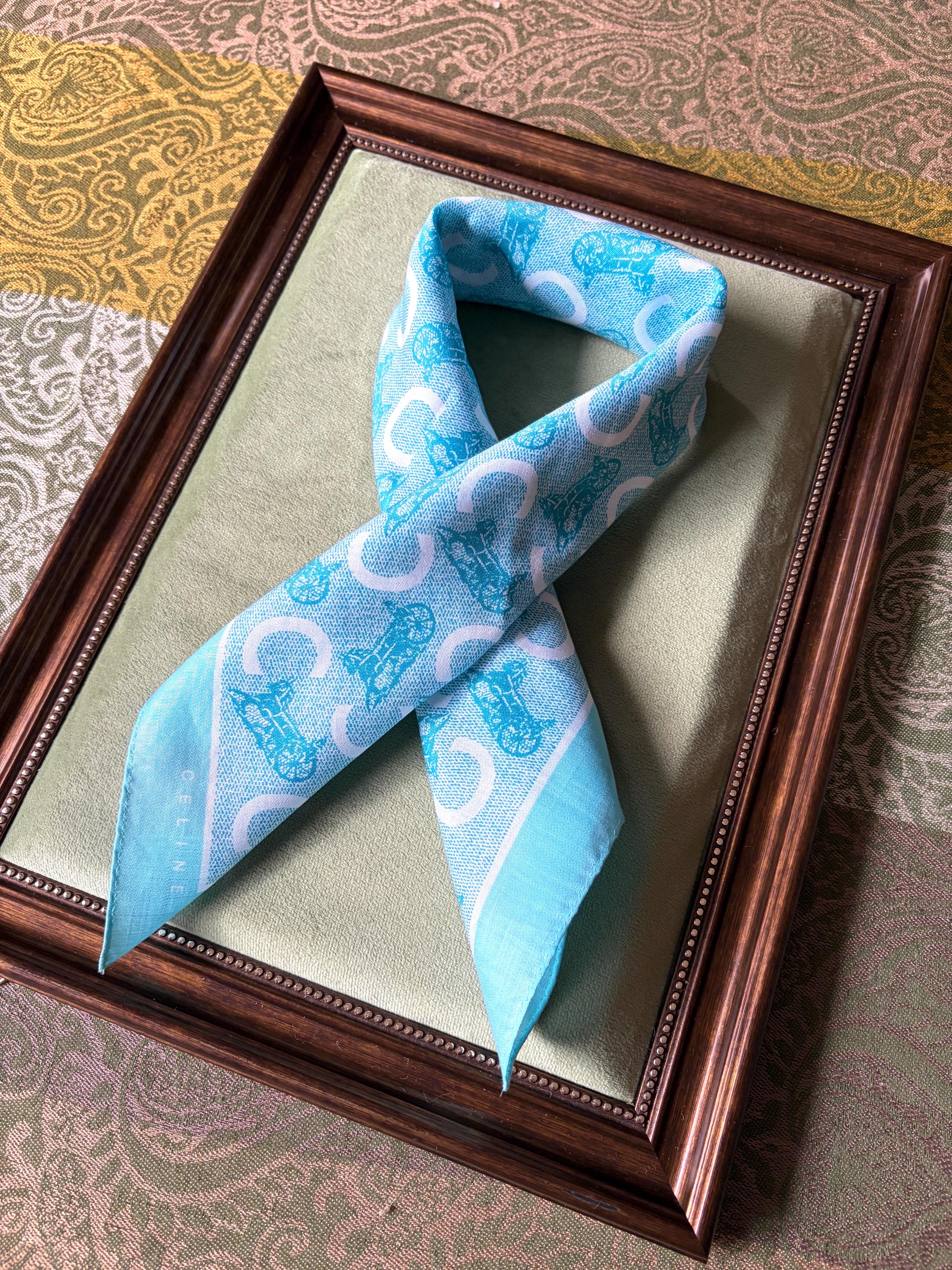 Brand New Vintage Celine Cotton Scarf 51x52cm | 100% Cotton | Handkerchief