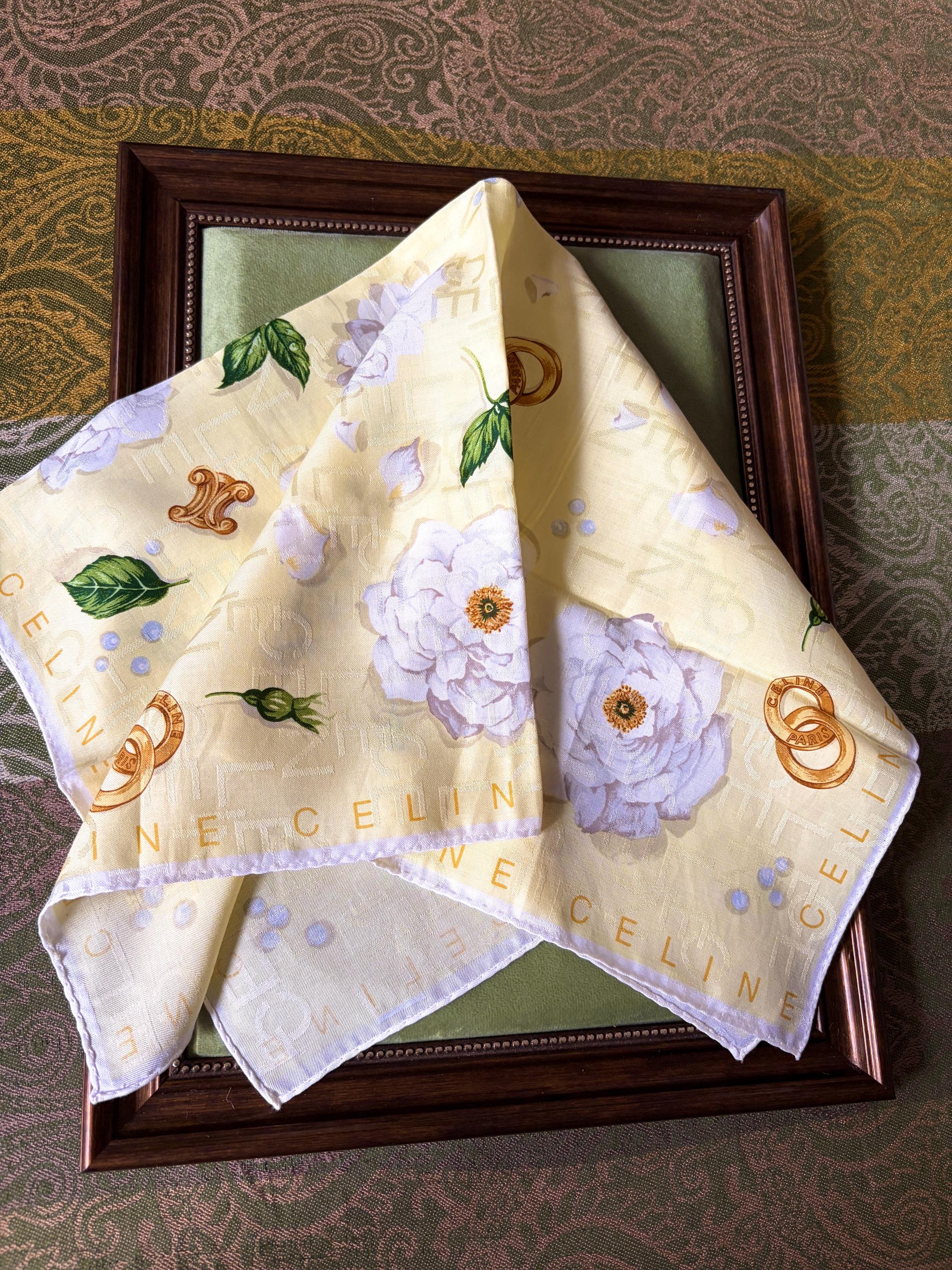 Celine Vintage Brand New Deadstock Scarf 53*55cm Handkerchief