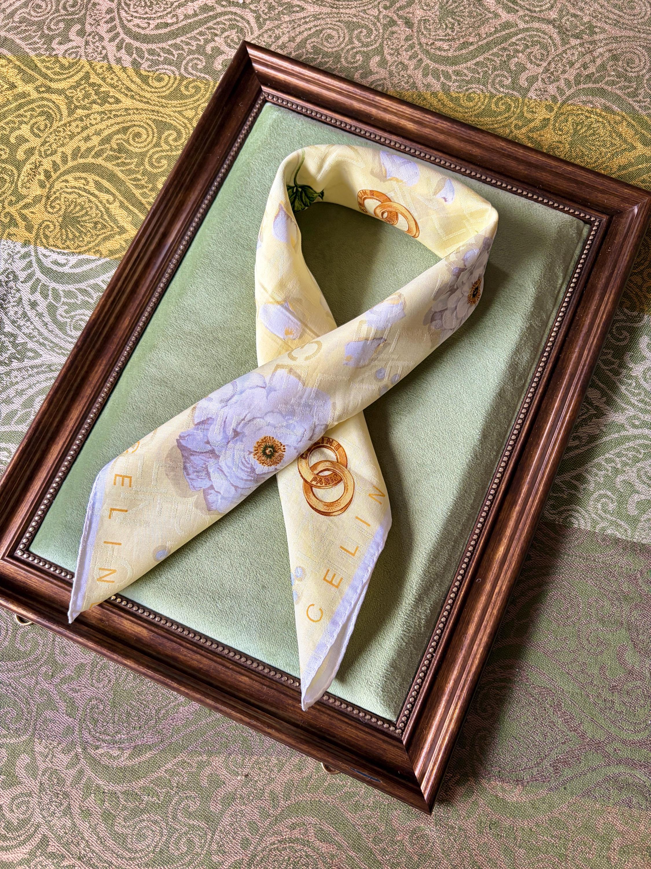 Celine Vintage Brand New Deadstock Scarf 53*55cm Handkerchief