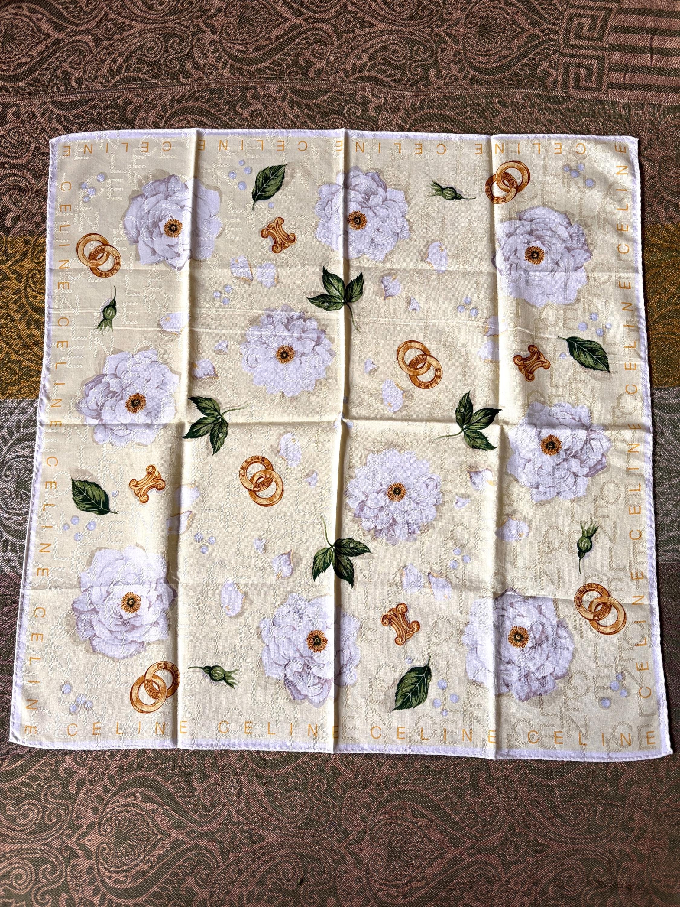 Celine Vintage Brand New Deadstock Scarf 53*55cm Handkerchief