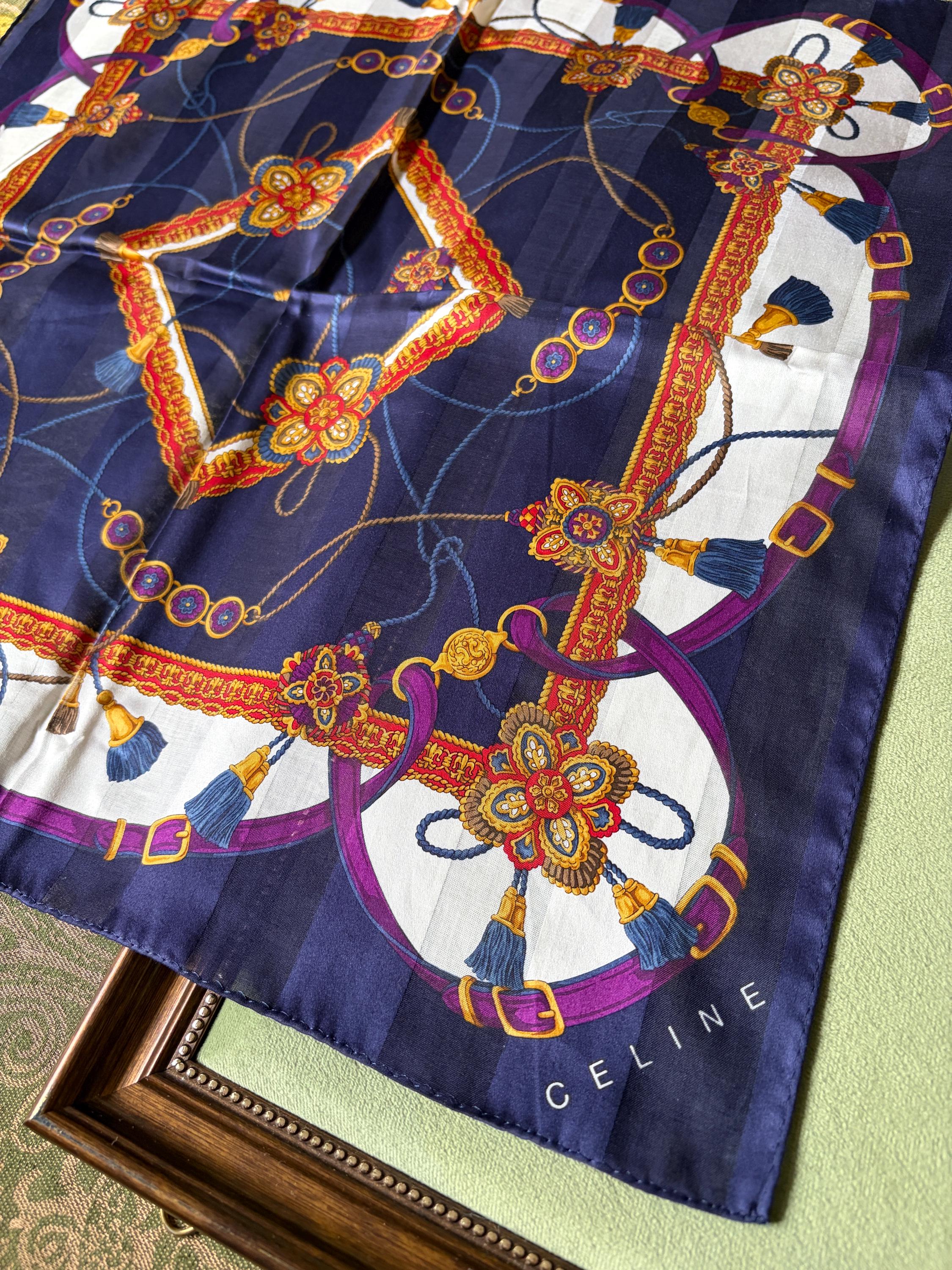 Celine Vintage Brand New Deadstock Scarf 49*52cm Handkerchief