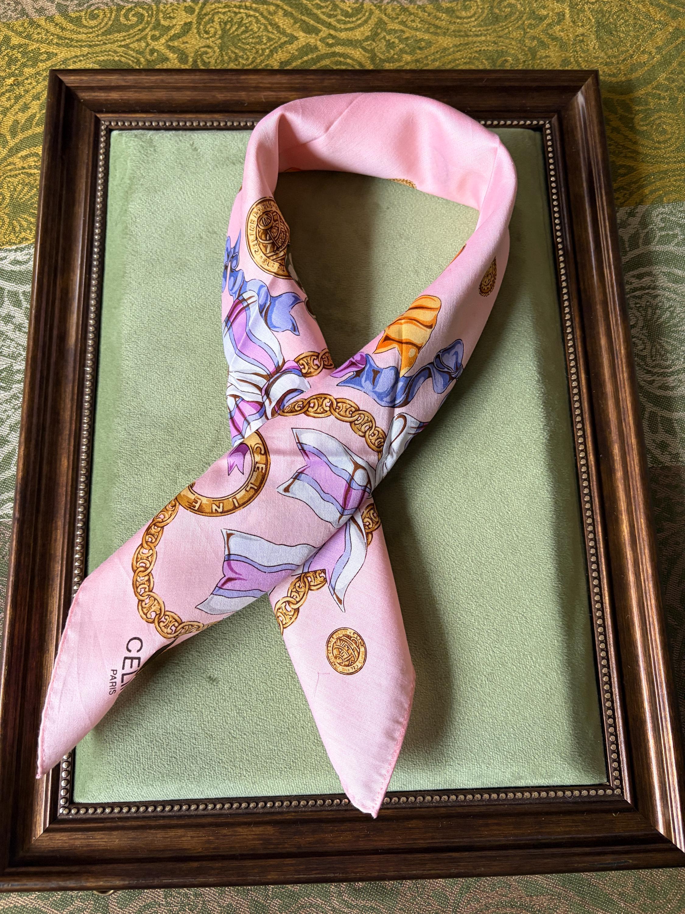 Brand New Vintage Celine Cotton Scarf | 100% Cotton | Handkerchief