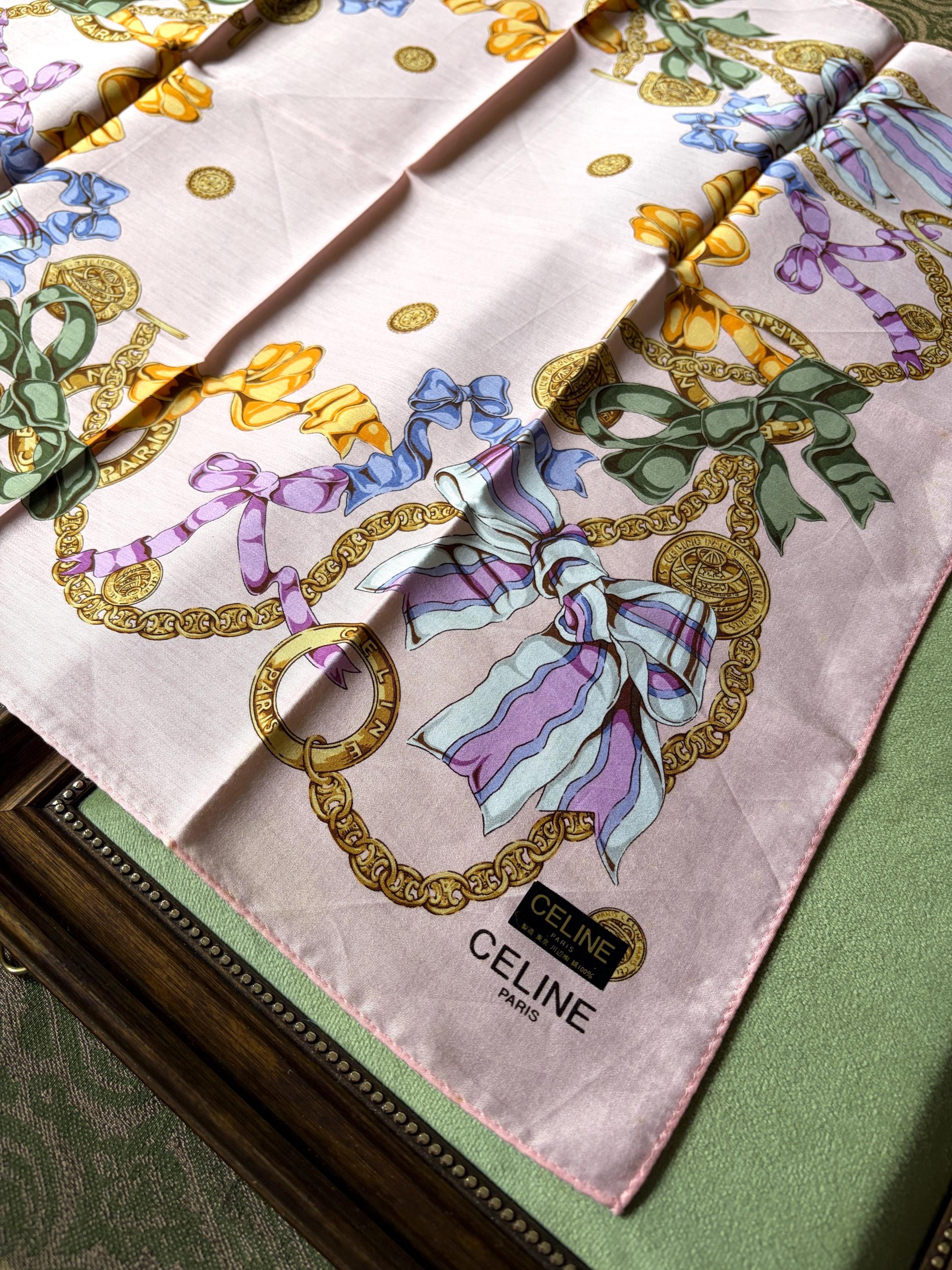 Brand New Vintage Celine Cotton Scarf | 100% Cotton | Handkerchief